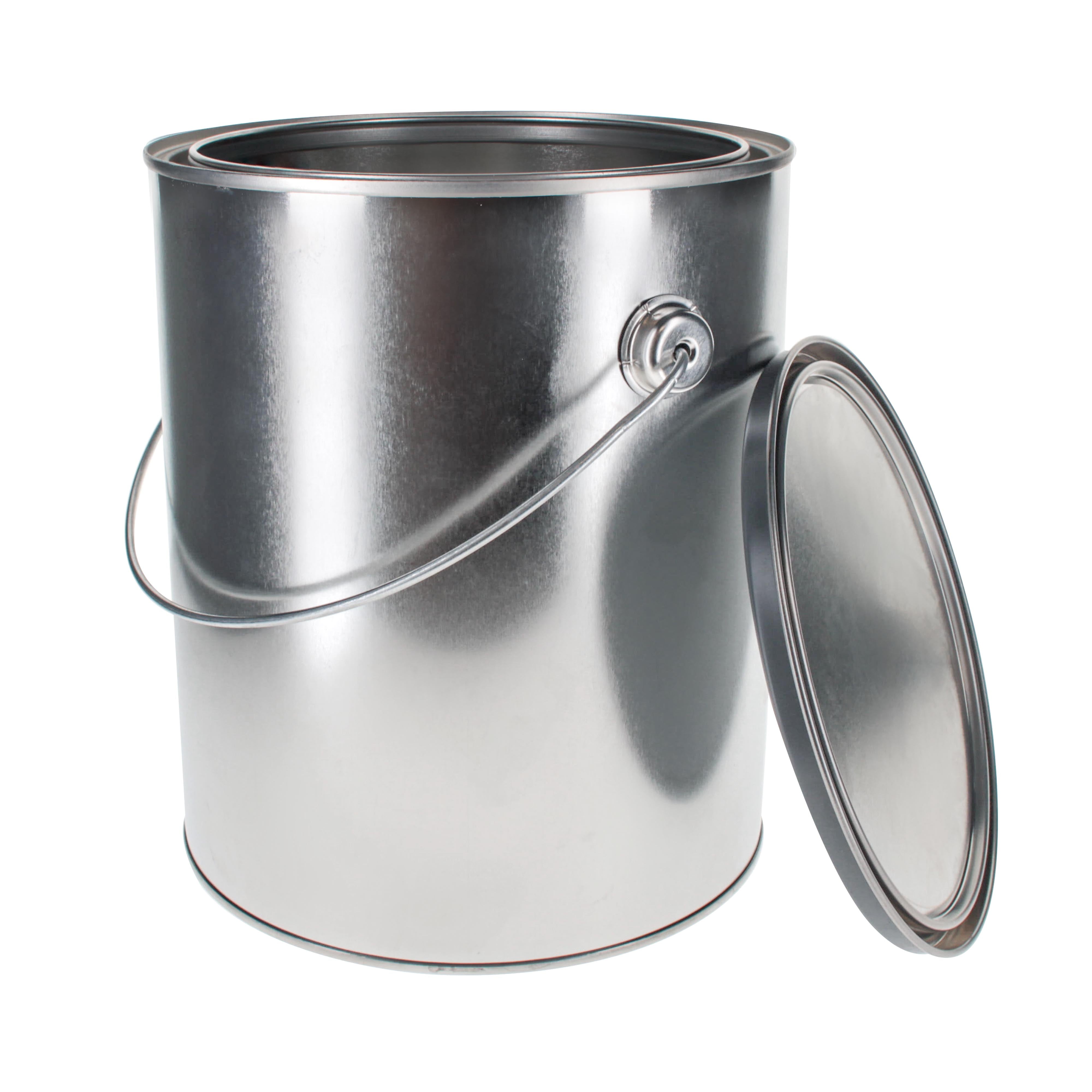 1 Gallon Unlined Empty Metal Paint Can with Lid & Bail Handle - Triple Tight Seal, 128 fl oz Steel Storage Container for Oil-Based Paint, Automotive & Art Supplies - Perfect for DIY Projects, Home Renovation & Workshop Use