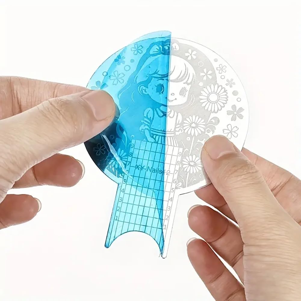 Premium Stainless Steel Nail Ruler - Professional Length Measuring Tool with Elephant Art Stencil Designs for Nail Art, DIY Crafts & Manicures | Perfect for Salon, Home Use & Nail Enthusiasts