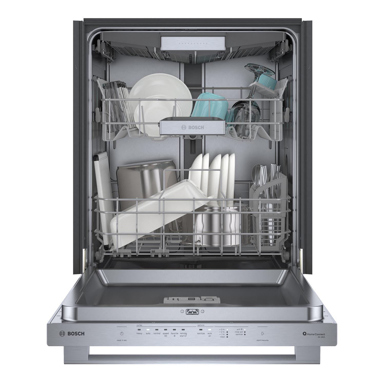 Bosch 800 Series 24 Inch Built-In Dishwasher with Stainless Steel Tub, Home Connect, Third Rack & CrystalDry Technology - SHX65CM5N - Perfect for Large Families & Entertaining