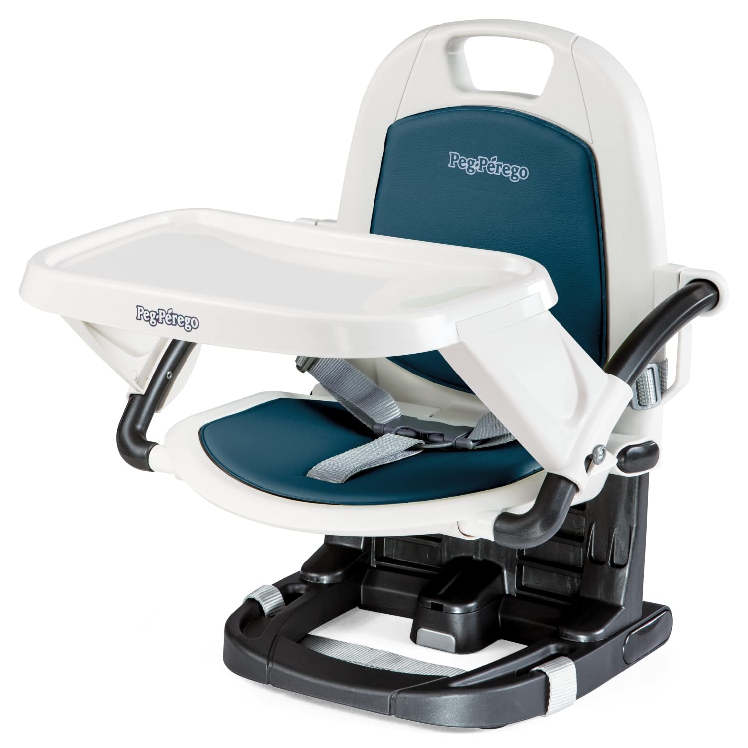 Peg Perego Rialto Booster Seat for Babies & Toddlers 6+ Months | Italian-Made High Chair | Teal (Petrolio) | Safe & Comfortable Feeding Seat for Home & Restaurant Use (Model: IMRIASNA03PL71)