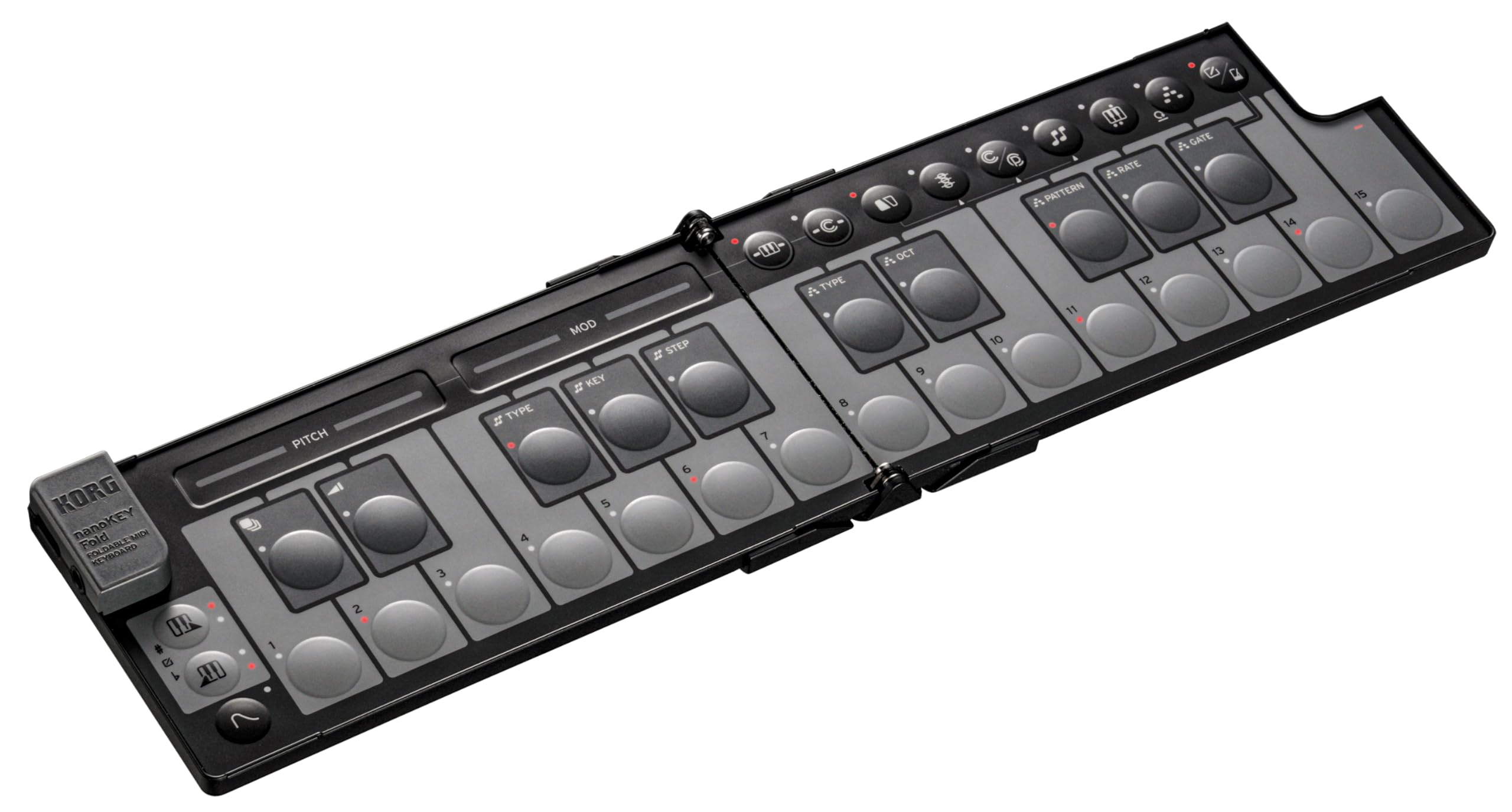 Korg nanoKEY Fold - 25-Key Portable Foldable MIDI Keyboard Controller with USB-C & TRS-MIDI Connectivity - Black | Perfect for Music Production, Live Performance & Traveling Musicians