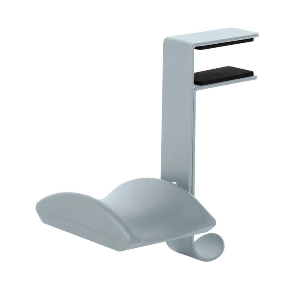 Universal Headphone Stand with Desk Mount - Space Saving Headset Holder for Office & Gaming - Adjustable Table Clamp Hanger Bracket Display Rack (Gray) - Perfect for Workstations, Gaming Setups & Home Offices