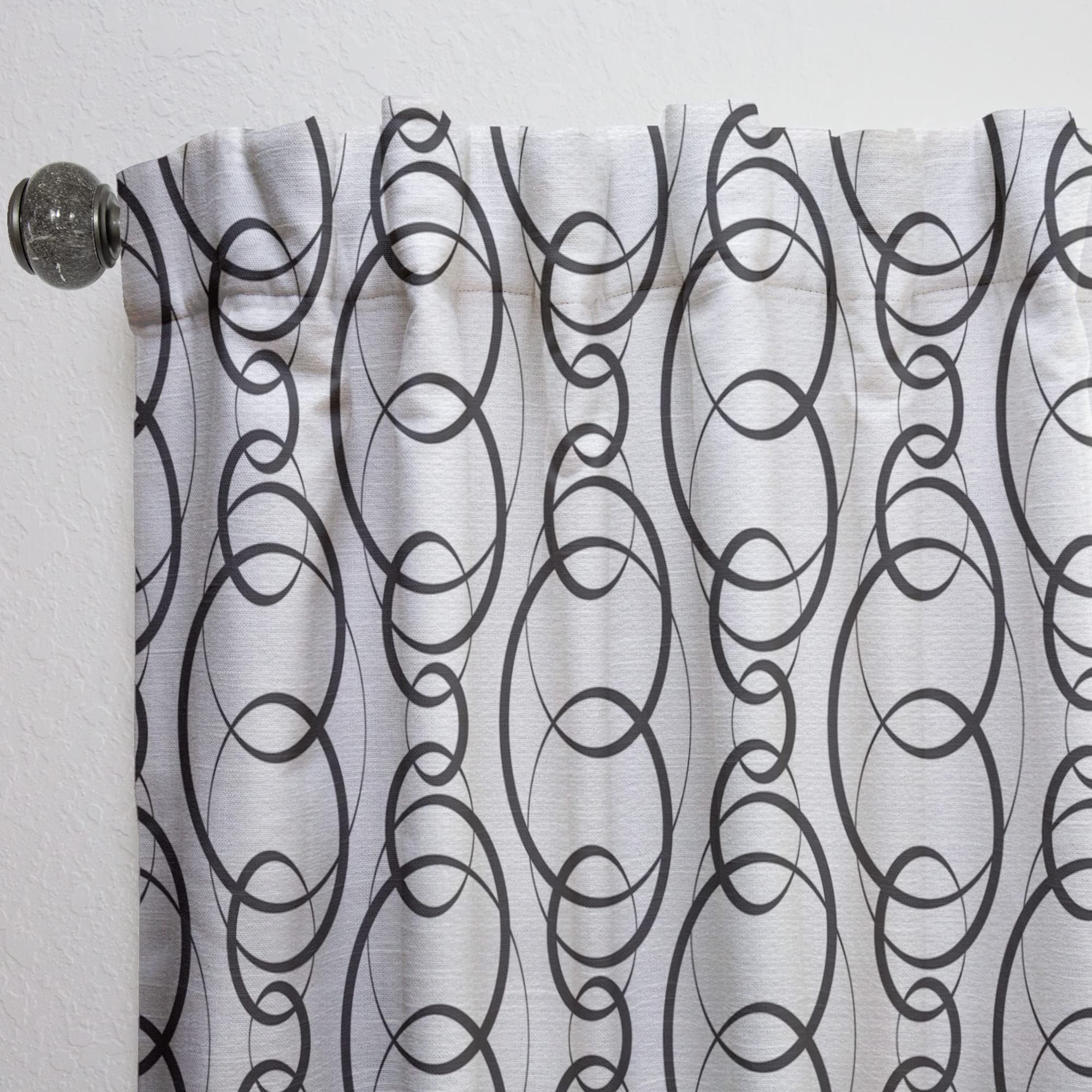 Retro Geometric Abstract Minimalist Pattern VI Thermal Insulated Curtains - Single Panel 52x84 - Blackout Drapes for Bedroom & Living Room - Perfect for Modern Home Decor & Sun Protection