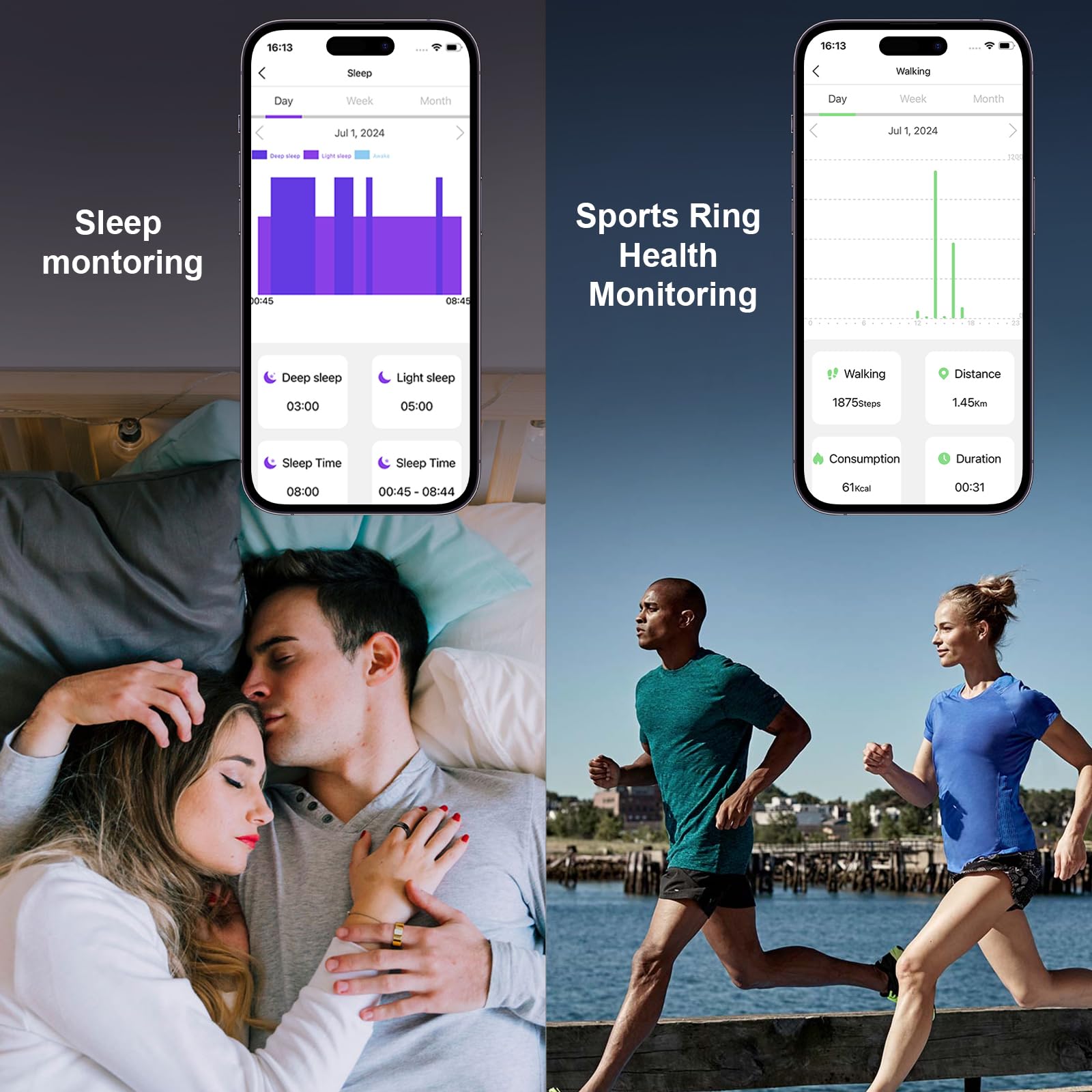 Smart Ring Health Tracker for Men & Women - Sleep Monitor, Heart Rate & Blood Oxygen Sensor - IP68 Waterproof Fitness Tracker with 10-Day Battery - No Subscription Needed (Silver, Size 12) - Perfect for Sleep Analysis, Workout Tracking & Daily Health Monitoring