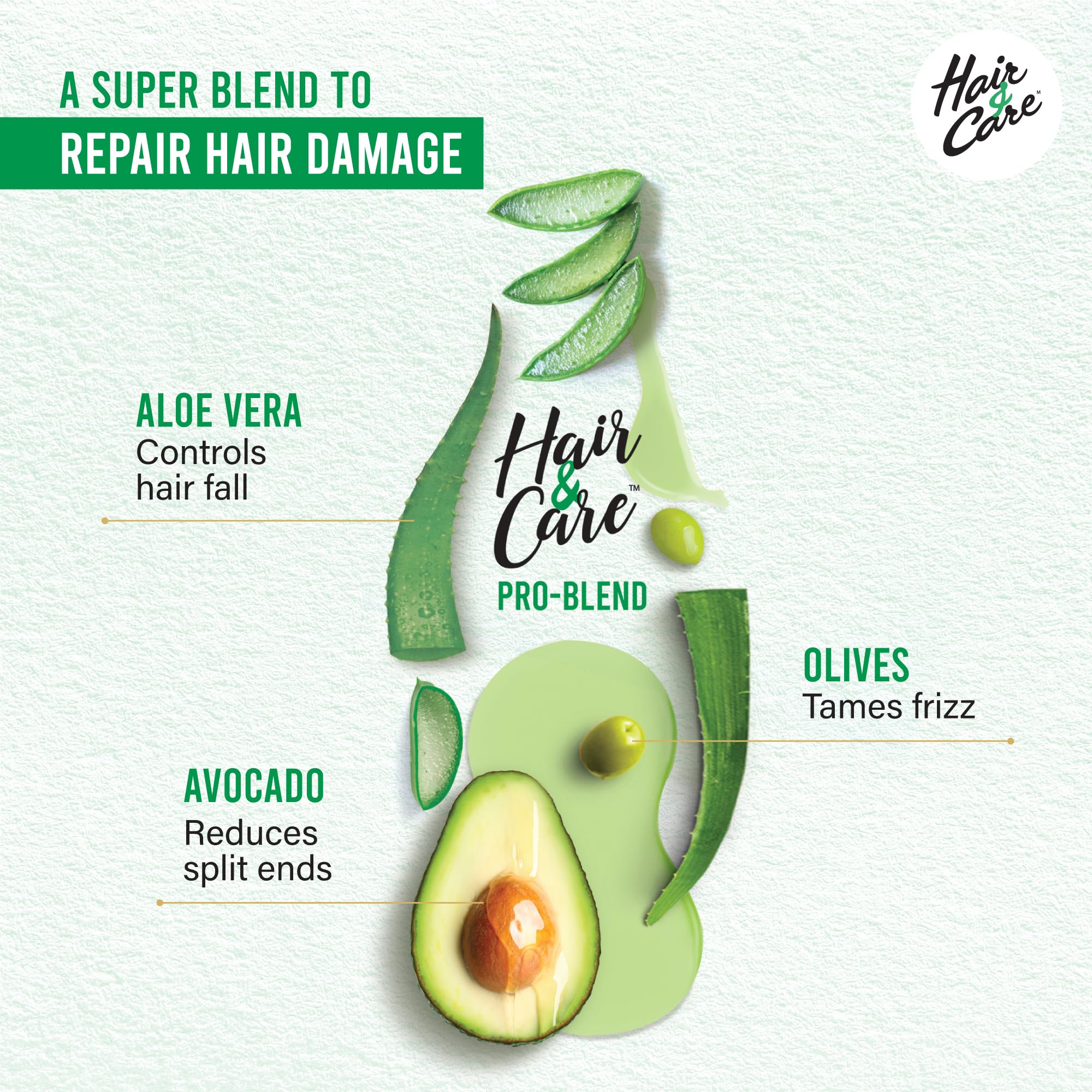Hair & Care Pro Blend Damage Repair Shampoo + Oil Combo (300ml+300ml) with Avocado, Aloe Vera & Olive Oil - Deep Nourishing Treatment for Dry, Damaged Hair - Perfect for Daily Hair Care & Salon-Quality Results at Home
