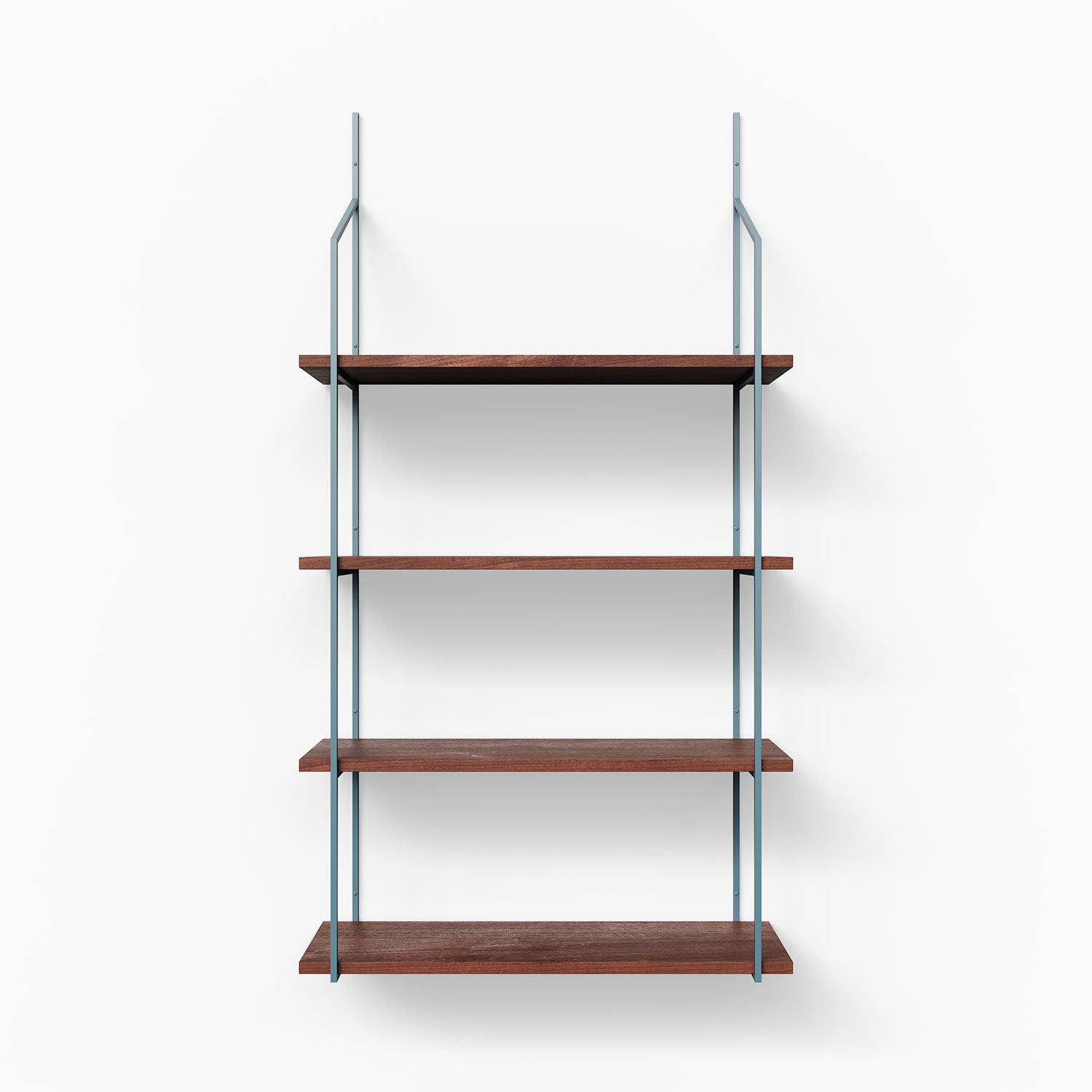 Verne Mahogany 4-Tier Wooden Shelf - Stylish Storage Solution for Living Room, Bedroom, or Office Organization