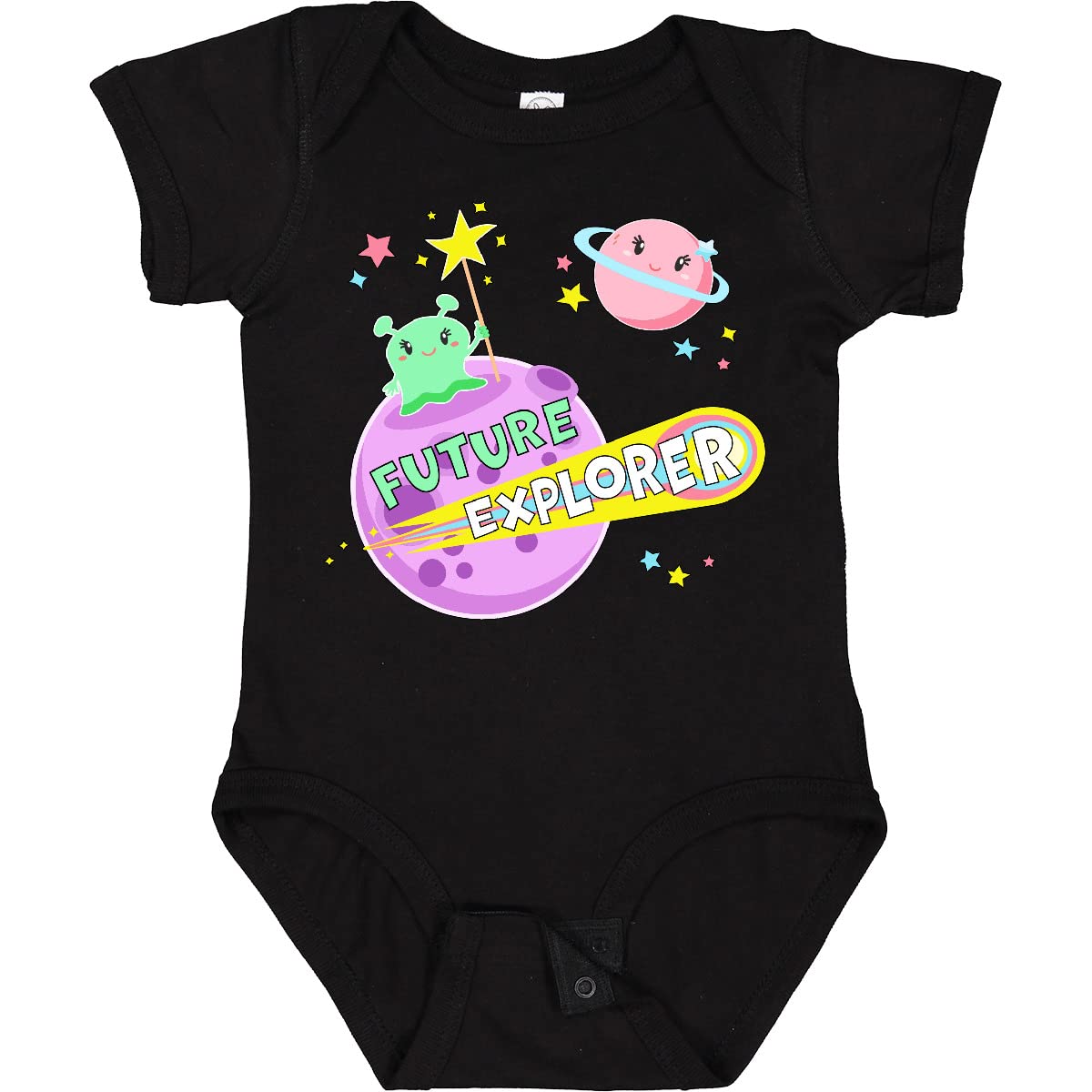 Inktastic Future Explorer Green Alien in Outer Space Baby Bodysuit - Cute Astronaut Onesie for Infants & Toddlers - Perfect for Space-Themed Birthday Parties & Photo Shoots