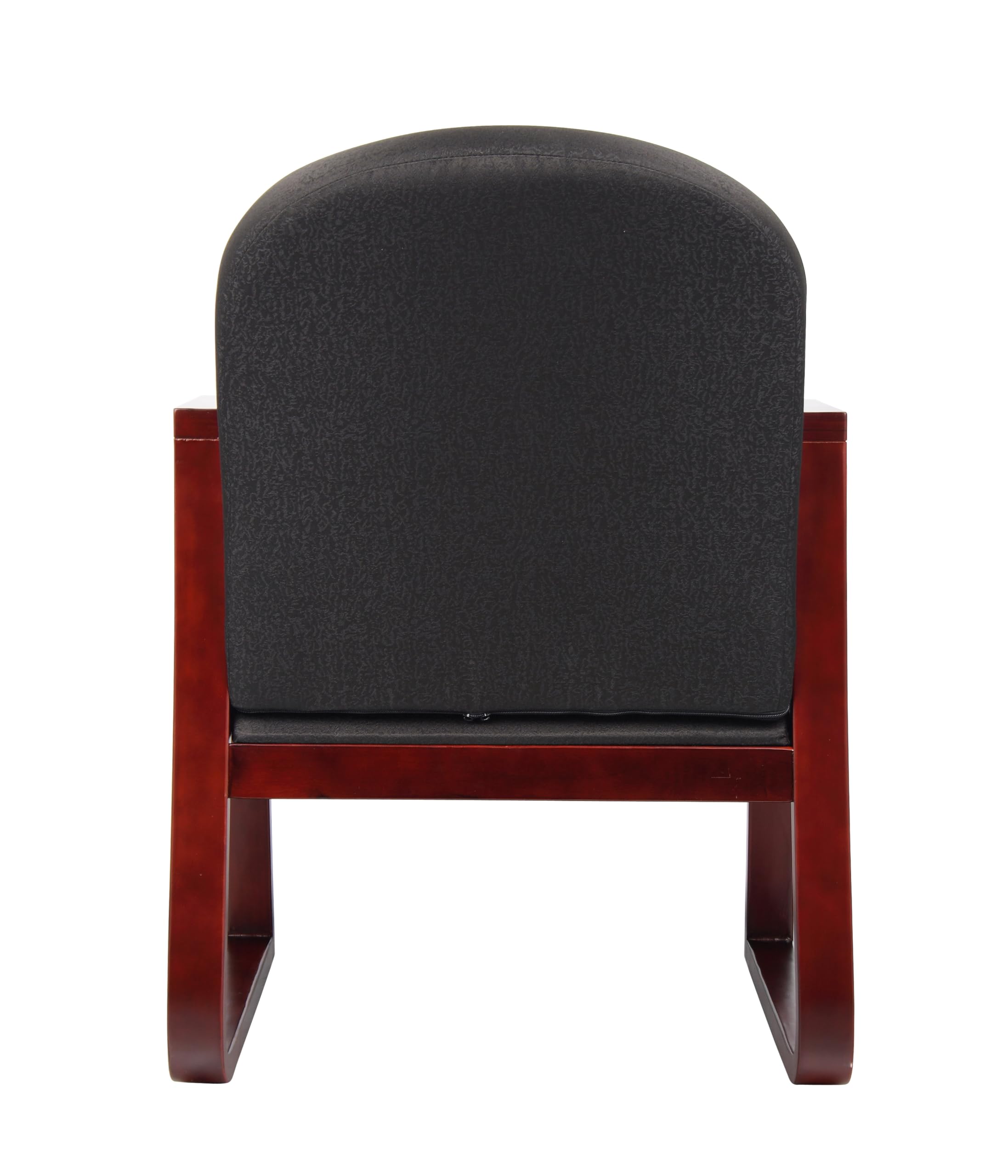 Boss Office Products Mahogany Frame Fabric Side Chair in Black - Ergonomic Office Chair for Home & Workspace, Comfortable Seating for Desk, Conference Room, or Waiting Area
