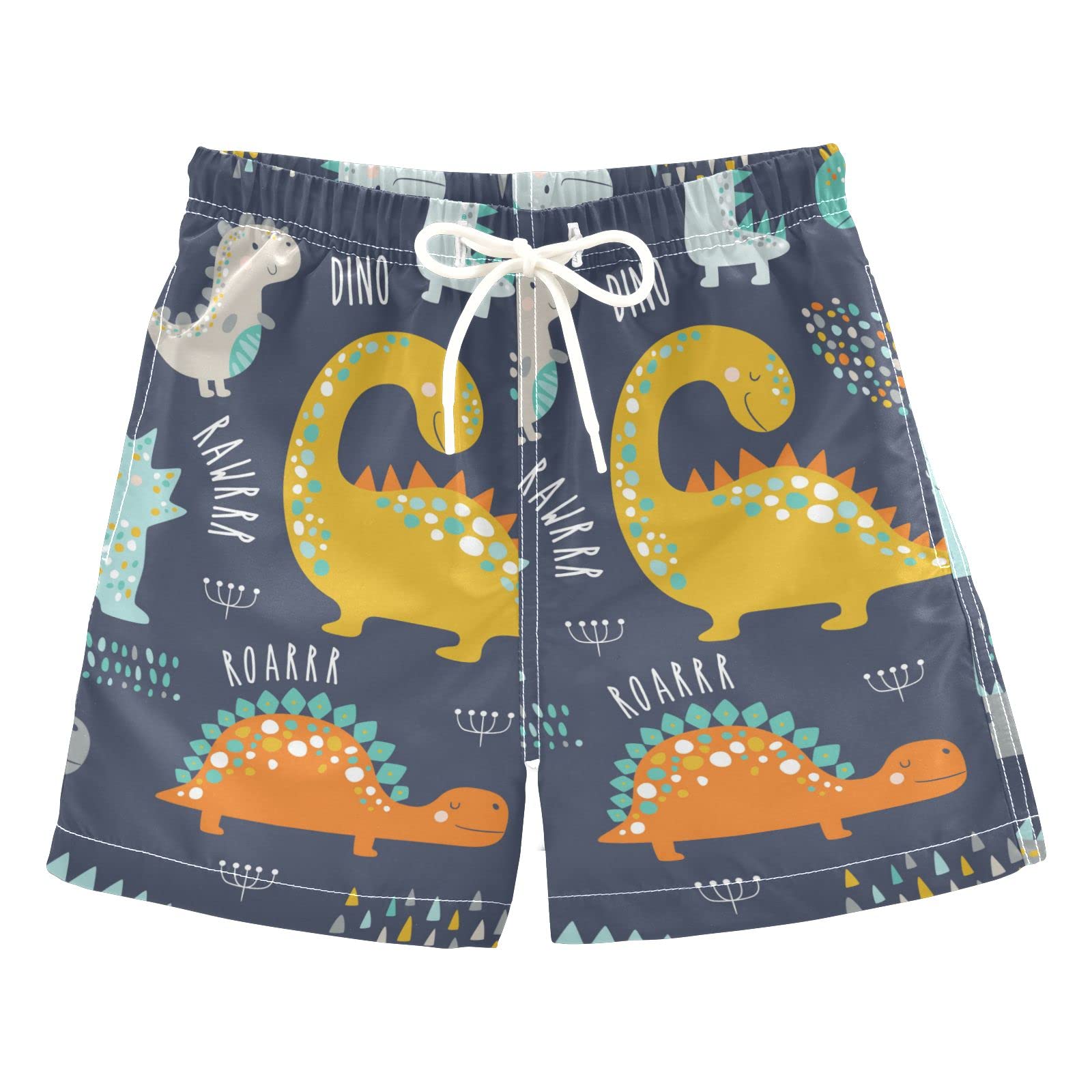 **Yellow Dinosaur Boys Swim Trunks - Quick Dry Toddler Beach Shorts for Boys, Comfortable Swimwear & Bathing Suit - Perfect for Pool, Beach, and Summer Water Play**