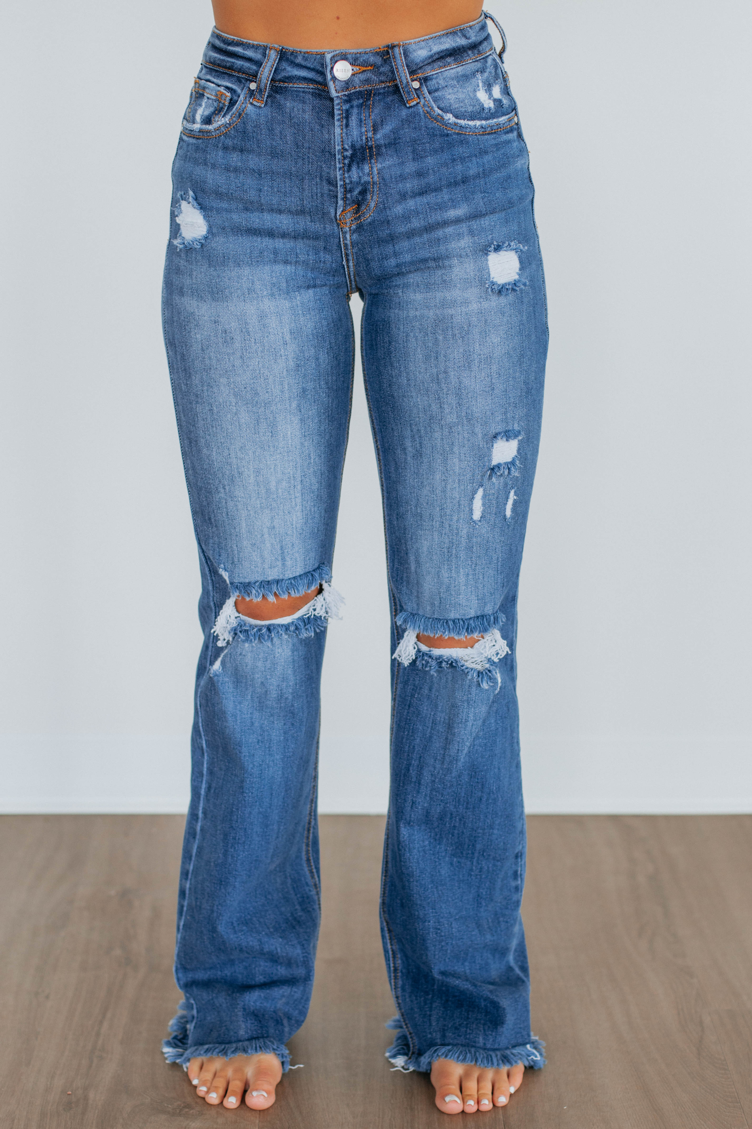 Eloise Risen Jeans - Women's High Waist Skinny Jeans in Dark Wash Denim for Casual Wear & Night Out