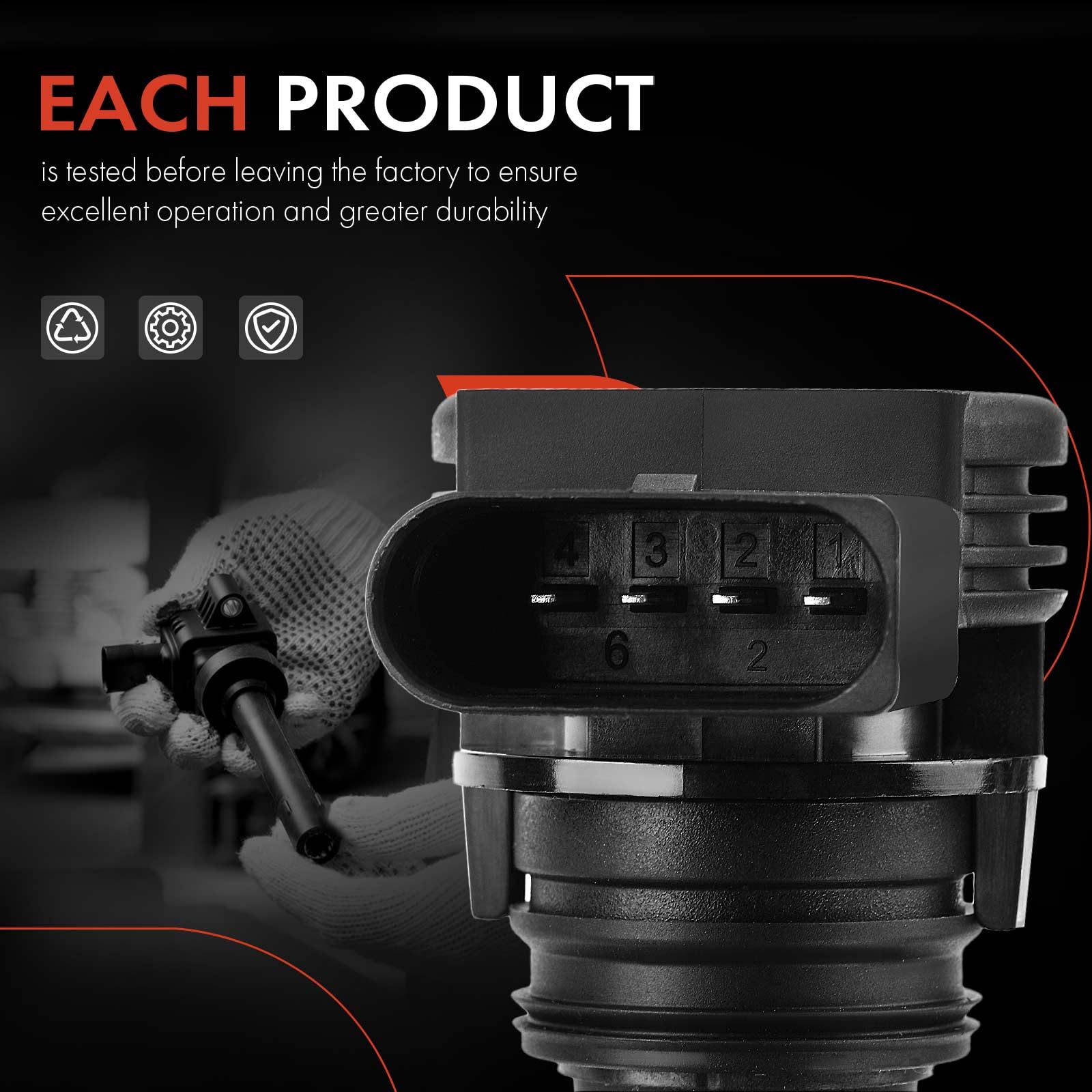 Premium Engine Ignition Coil Pack Set of 5 - Compatible with VW Jetta Passat Golf Tiguan Beetle CC Eos GTI Rabbit & Audi A3 A4 A5 A6 TT Quattro - High Performance Replacement Parts for Smoother Acceleration & Better Fuel Efficiency - Perfect for DIY Auto Repair & Engine Maintenance