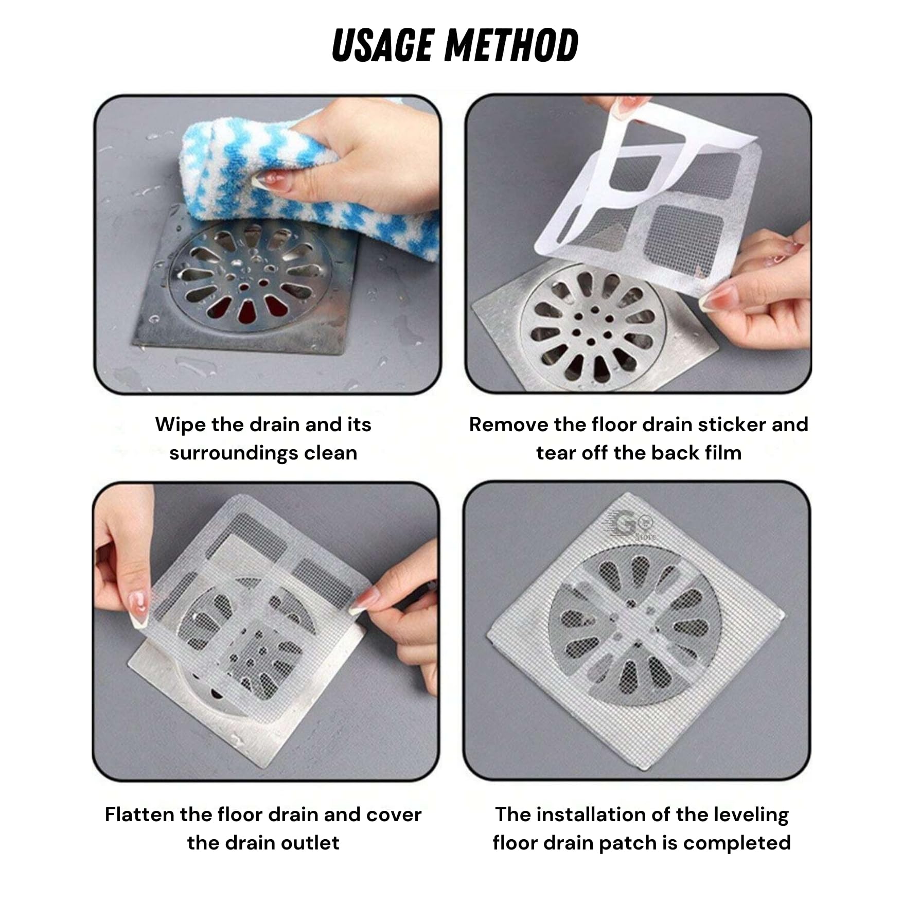 10 Pack Disposable Shower Drain Hair Catcher - Waterproof Mesh Stickers for Bathroom, Kitchen, Sink & Bathtub (10cm X 10cm) - Prevent Clogs, Easy Cleanup for Home & Apartment Essentials