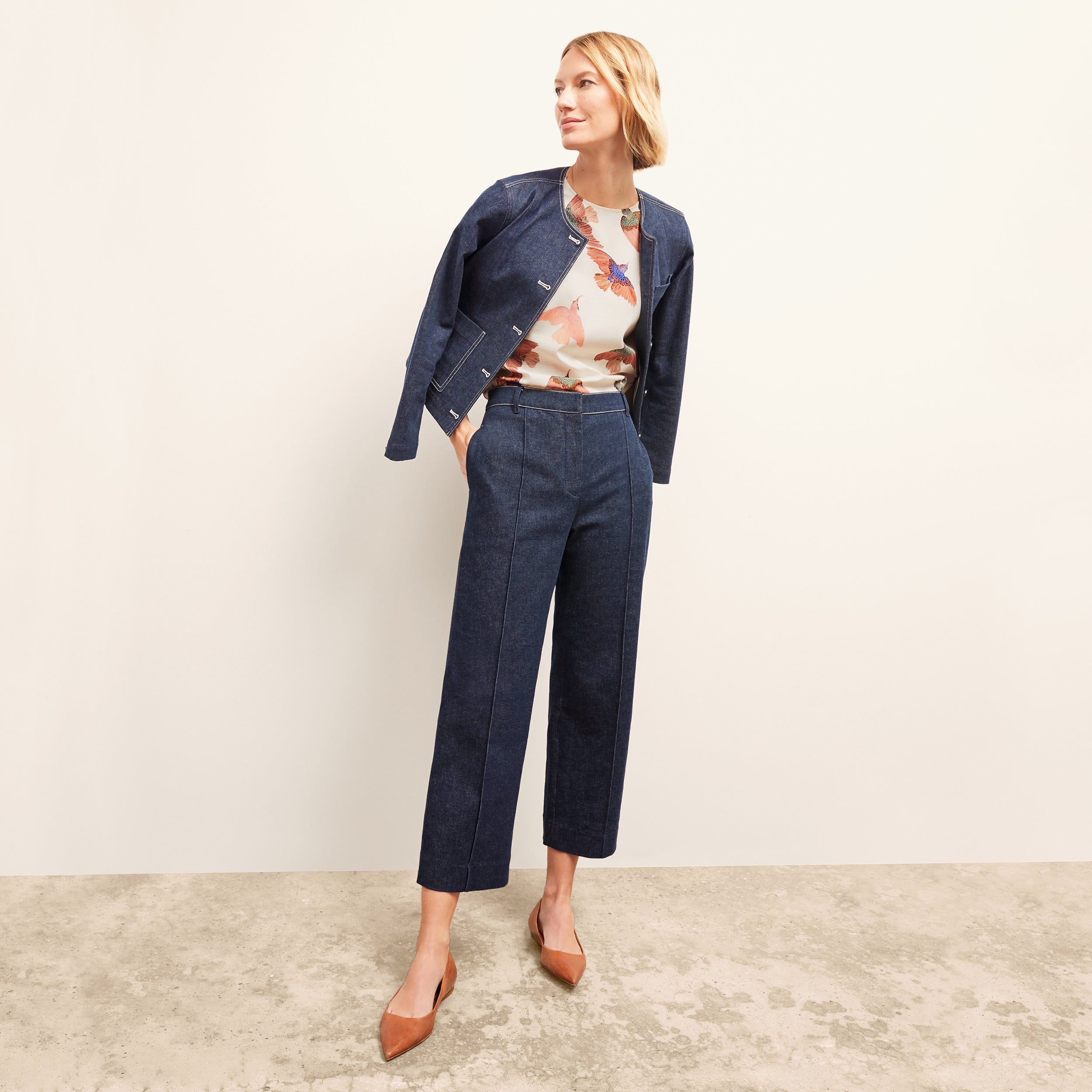 Christy Pant Stretch Denim Suiting - Dark Wash Jeans for Women | Comfortable Office Wear & Casual Outfits