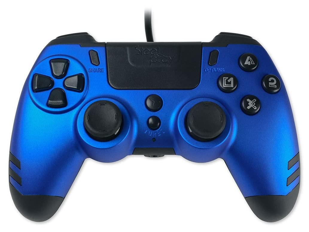 Steelplay Wired Gaming Controller for PC & PS4 - Blue | Ergonomic Design for Comfortable Play | Perfect for Racing, Sports & Action Games