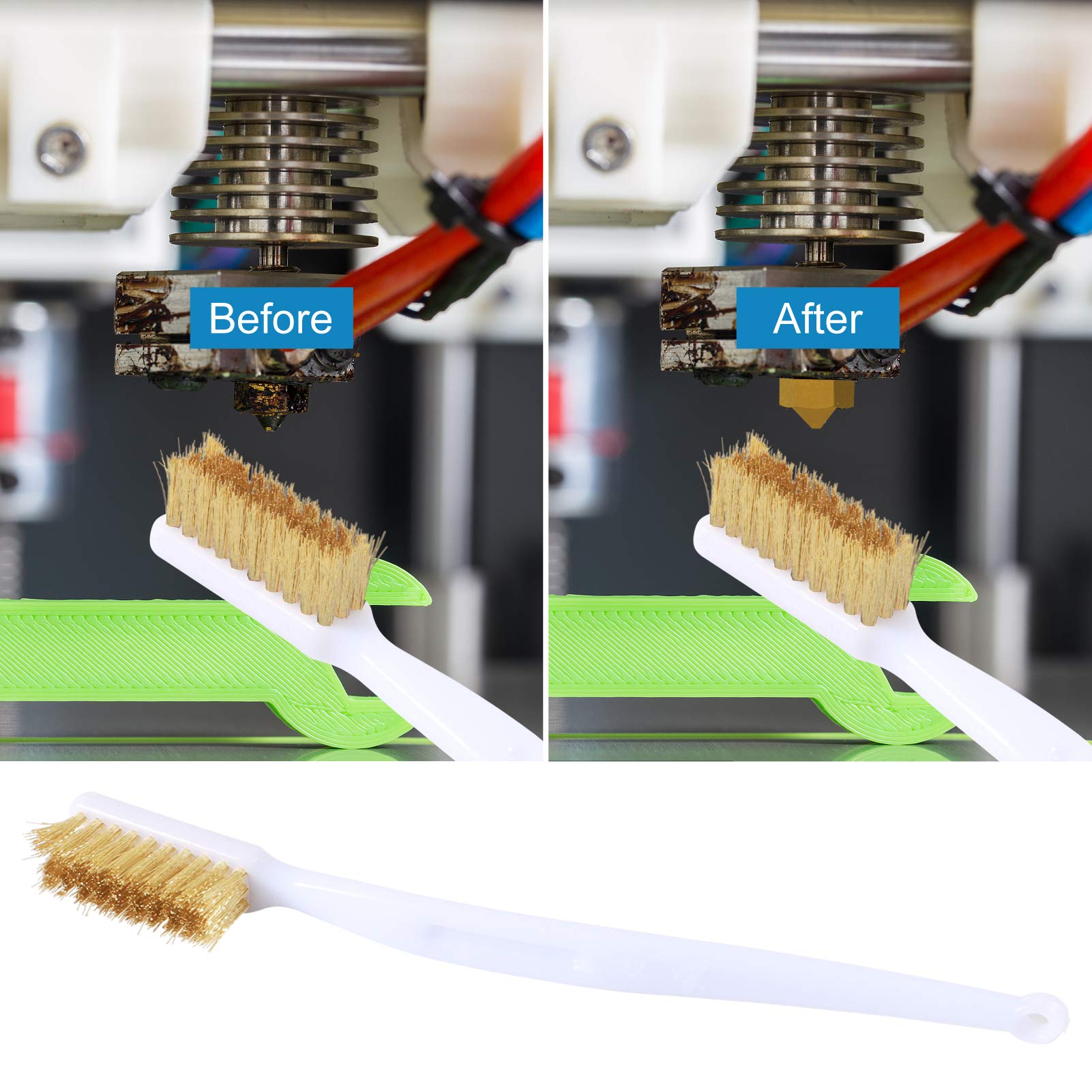 5pcs 3D Printer Nozzle Cleaner Kit - Copper Wire Brush & Toothbrush for Hot Bed Cleaning - Essential Maintenance Tool for Creality Ender 3, CR-10, Anycubic (Perfect for Removing Clogs & Residue)