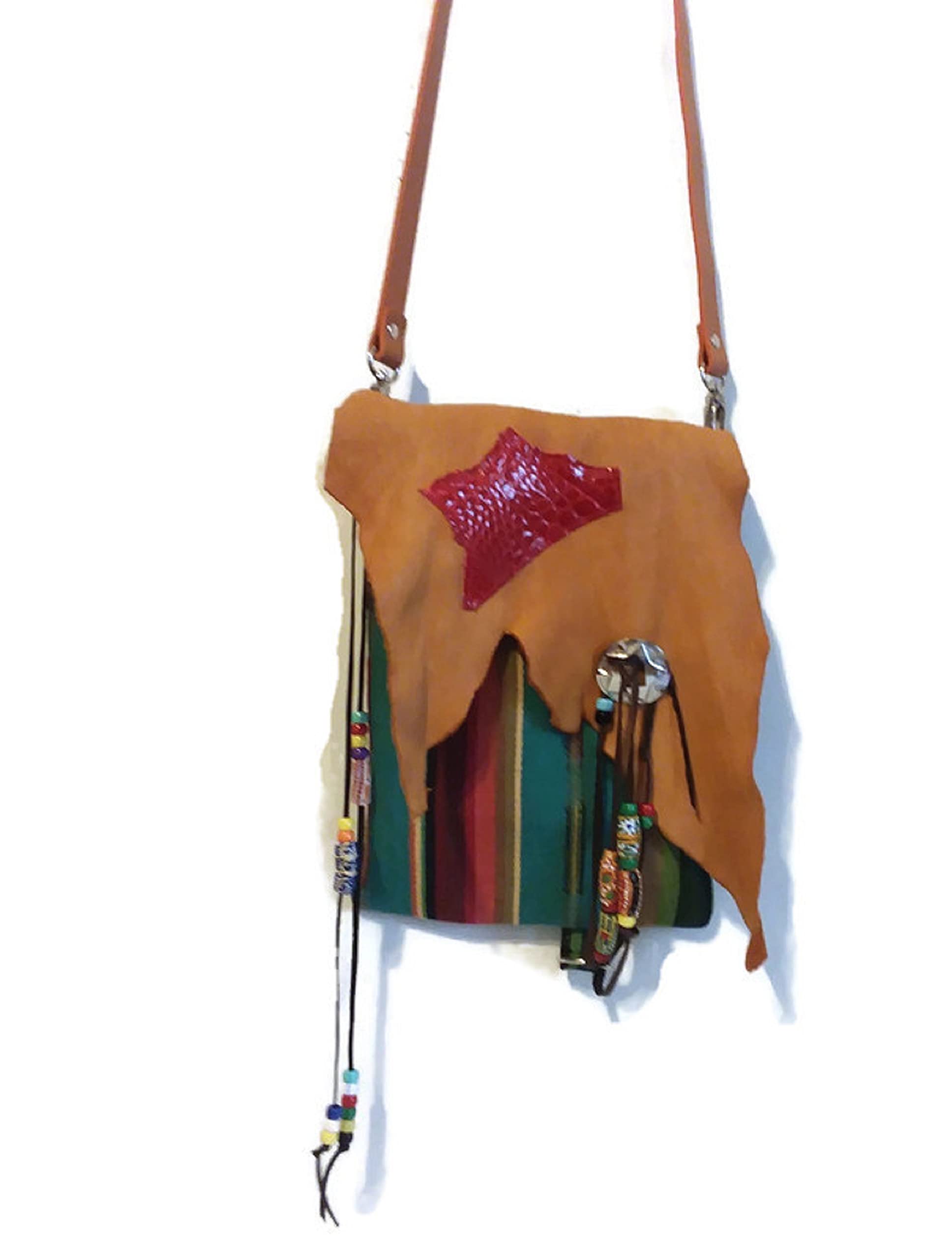 Authentic Native American Style Crossbody Bag - Southwest Blue Tribal Print Handbag for Women | Perfect for Festivals, Travel & Boho Fashion