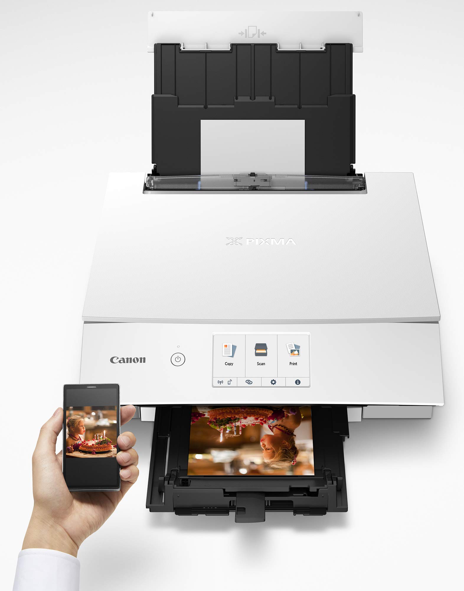 Canon TS8220 Wireless All-In-One Photo Printer with Scanner & Copier | Mobile & Alexa Printing | White | Ideal for Home Office, Photo Printing & Document Scanning