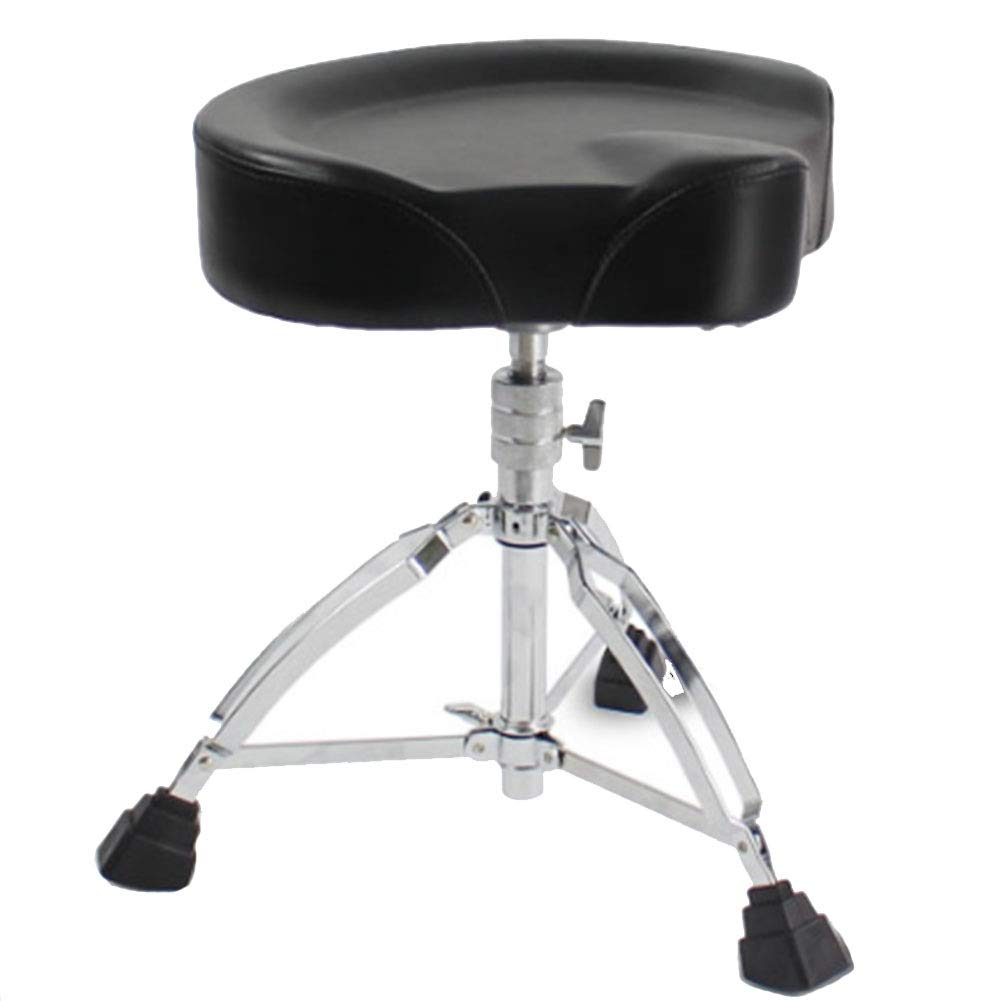 WEIYV Adjustable Drum Stool - Black Bar Stool Chair for Adults & Kids (47-57cm Height) - Comfortable Drum Throne Seat with Lifting Saddle - Perfect for Home Studios, Music Practice & Live Performances