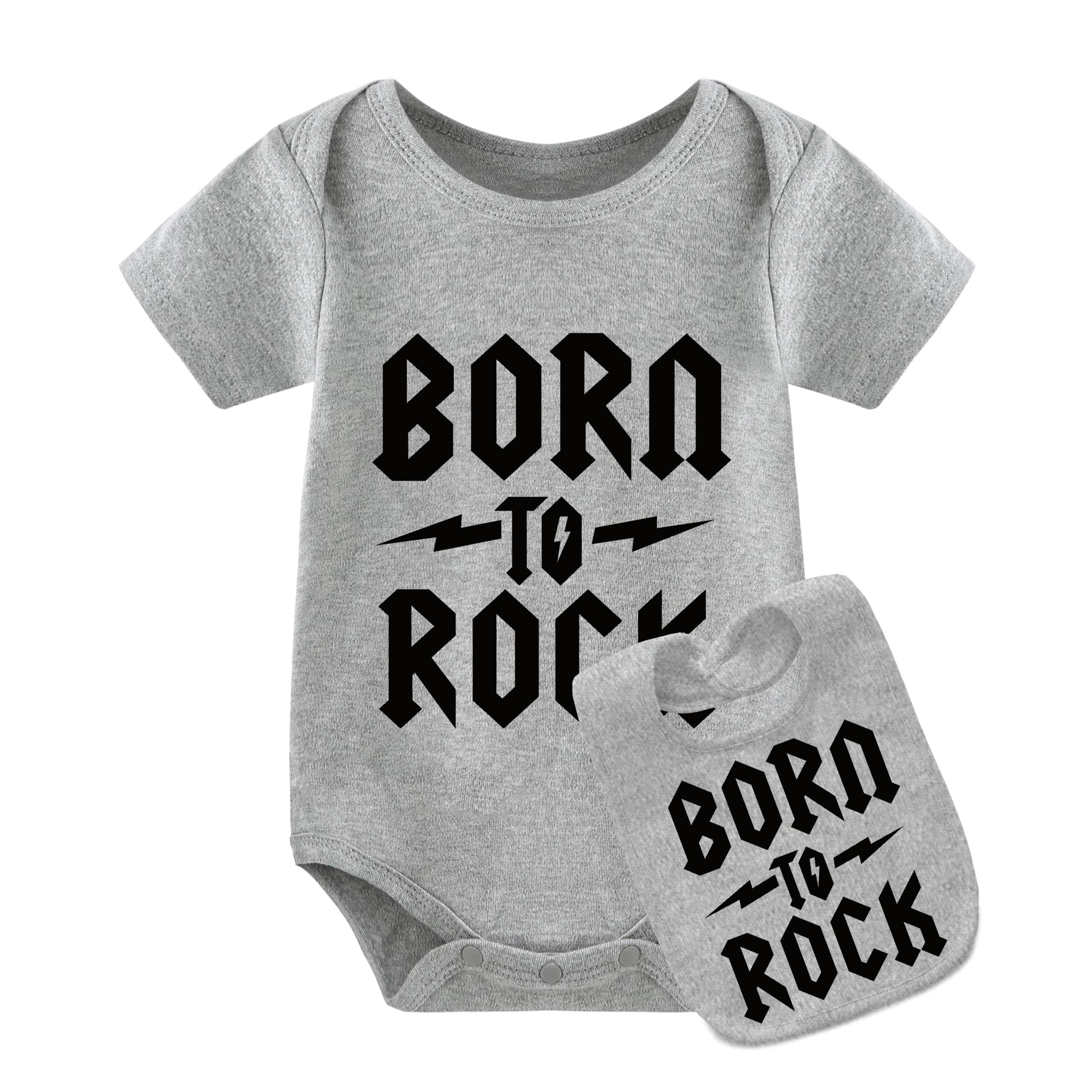 YSCULBUTOL Baby Twins Bodysuit - Born to Rock Twin Romper Outfit for Newborns | Soft Infant Clothes for Boys & Girls | Perfect for Photoshoots, Birthday Parties & Matching Sibling Outfits