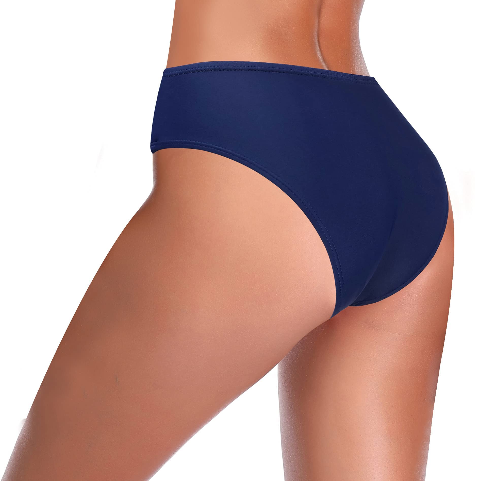 SHEKINI Women's Cheeky Bikini Bottom - Tummy Control Swimwear with Printed Knot Design for Beach, Pool & Summer Vacations