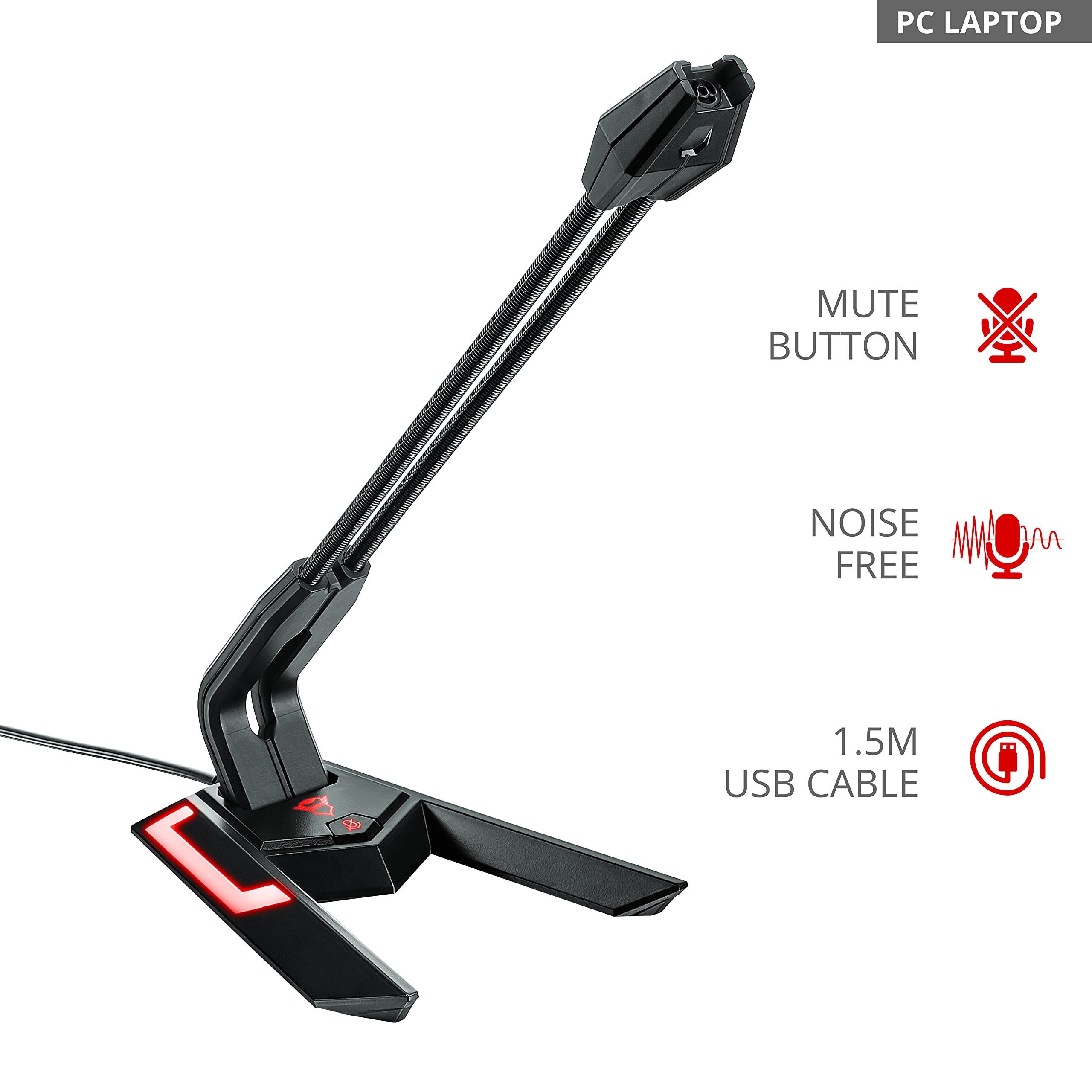 Trust Gaming GXT 210 USB Condenser Microphone for PC, PS4, PS5, Laptop - Professional Streaming, Podcasting & Gaming - Black - Perfect for Twitch, Discord & YouTube Content Creation