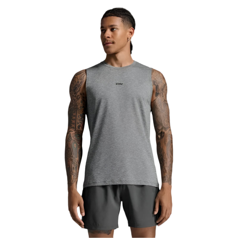 2XU Men's Motion Soft Jersey Training Tank Top - Lightweight, Breathable Workout Shirt for Running, Gym & Fitness Training