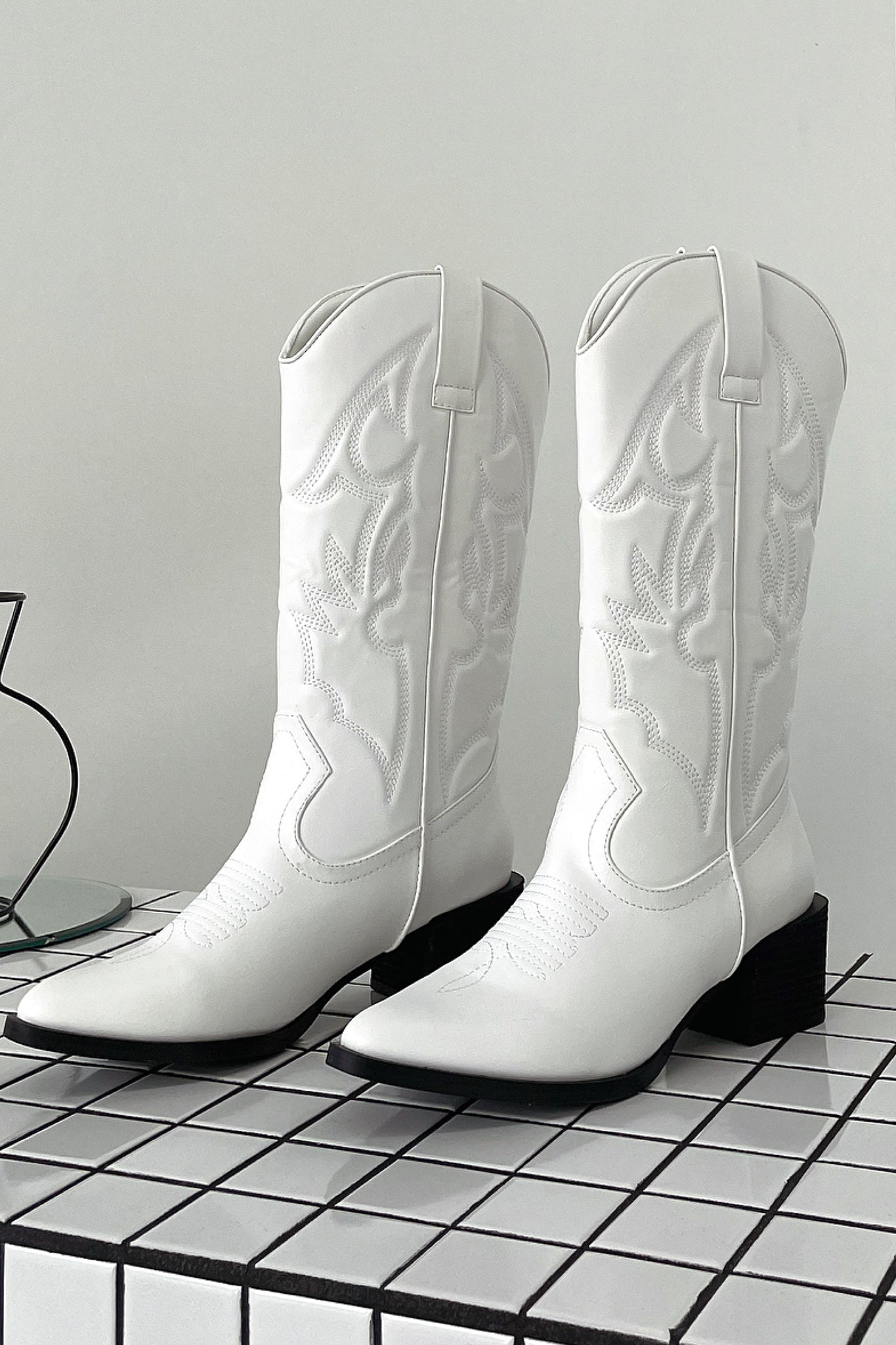Jagger Cowboy Boots for Women - Genuine Leather White Western Boots | Perfect for Country Dancing, Rodeo & Casual Wear