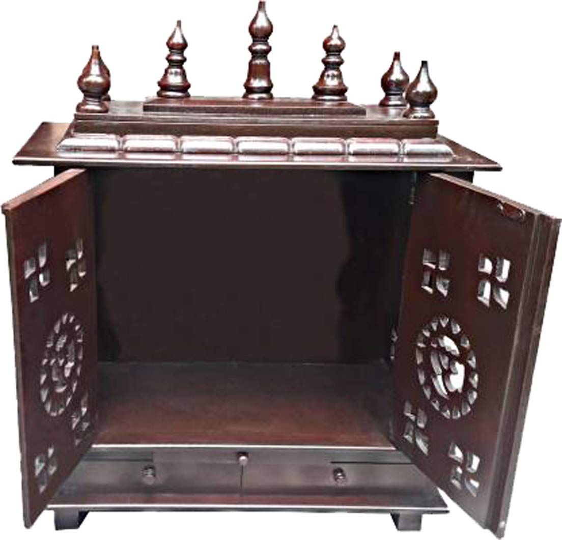 Handcrafted Wooden Puja Mandir for Home & Office - Traditional Hindu Temple for Daily Worship, Navratri & Diwali Decor - Perfect Spiritual Gift for Festive Seasons