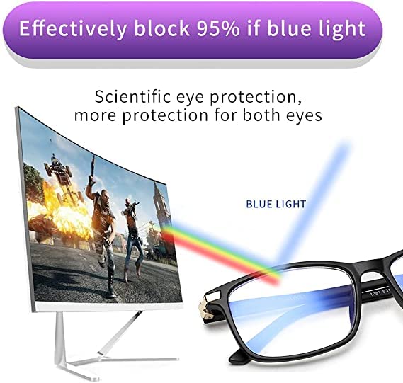 Vecien Blue Light Blocking Glasses for Computer, Gaming & Reading - Anti UV400, Unisex (Men & Women), Non-Prescription - Reduce Eye Strain & Improve Sleep for Office, Gaming & Nighttime Use