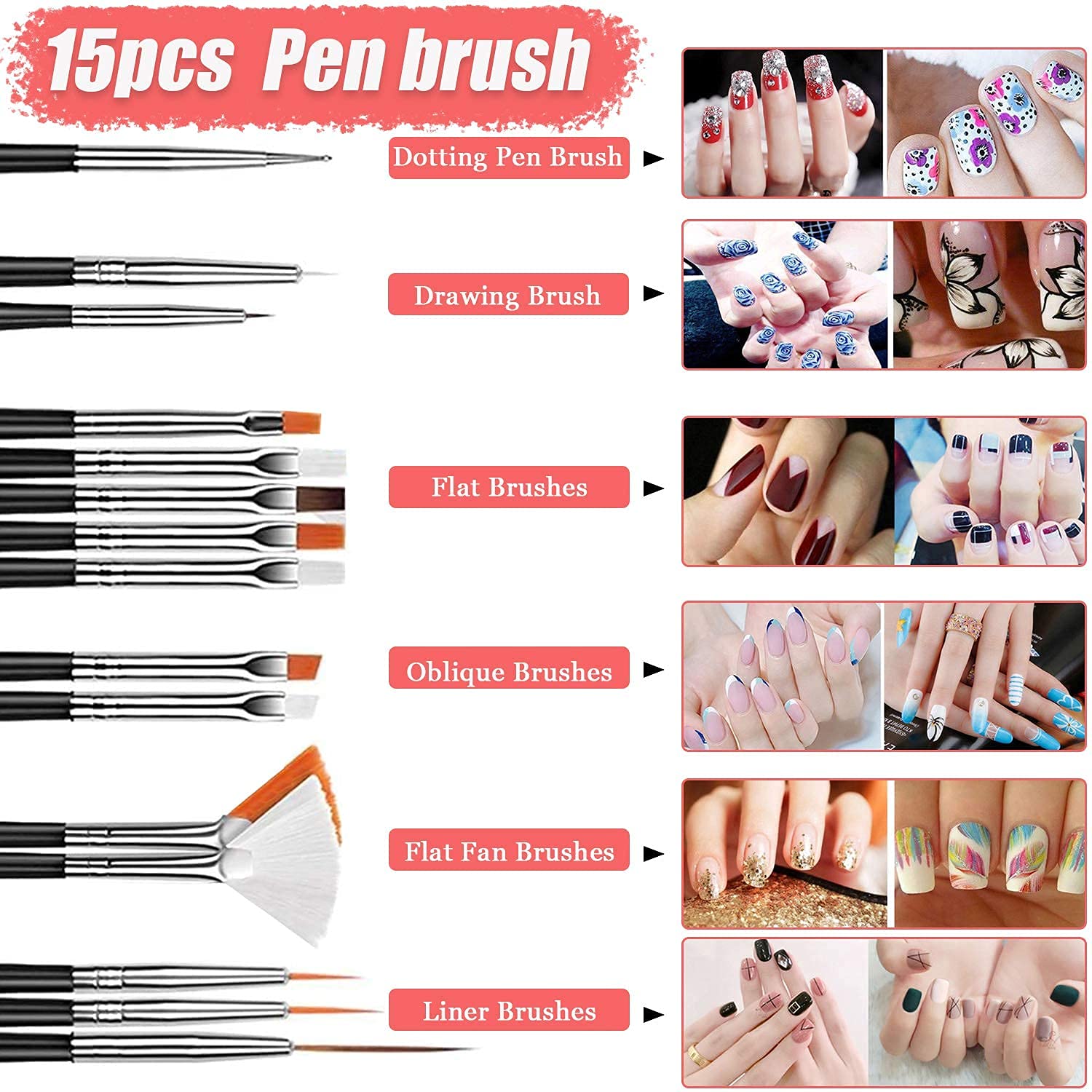 INOG Professional Nail Art Stamping Kit with 3D Design Tools, Stamping Pen & Brush, Polish, Stickers, Foil Tape Strips and Rhinestones - Perfect for DIY Manicures, Salon Nail Designs & Home Nail Art Projects
