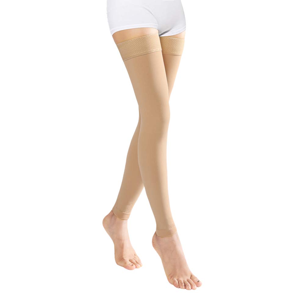 20-30mmHg Thigh High Compression Stockings for Women & Men - Firm Graduated Support Opaque Medical Socks for Varicose Veins, Circulation & Travel - Perfect for Nurses, Athletes & Long Flights
