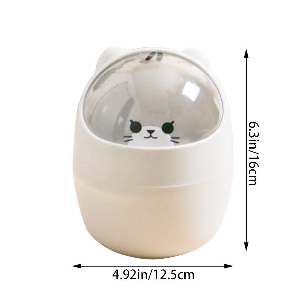 Cute Mini Cat Trash Can with Lid - Kawaii Desktop Storage Bin for Pens, Office Supplies & Small Trash | Perfect for Home, Office & Dorm Room Organization