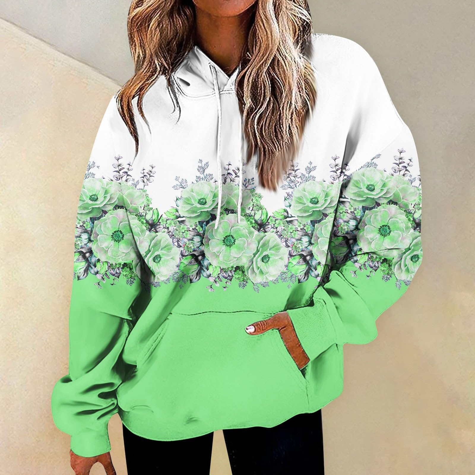 Women's Oversized Hooded Sweatshirt - Casual Round Neck Printed Pullover Top | Perfect for Lounge Wear, Street Style & Everyday Comfort
