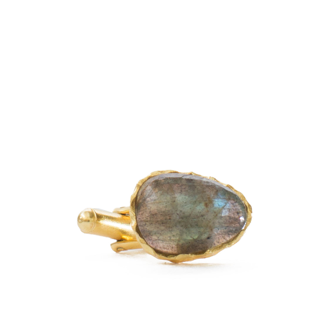 Labradorite Men's Cufflink and Stud Set - Elegant Dress Shirt Accessories for Weddings, Business & Formal Events