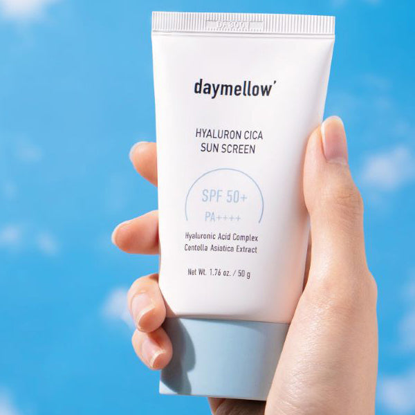 Daymellow Hyaluron Cica Sunscreen SPF50+ PA++++ 50g - Daily Moisturizing & Soothing Face Sunscreen for Sensitive Skin - Perfect for Outdoor Activities, Beach & Daily UV Protection