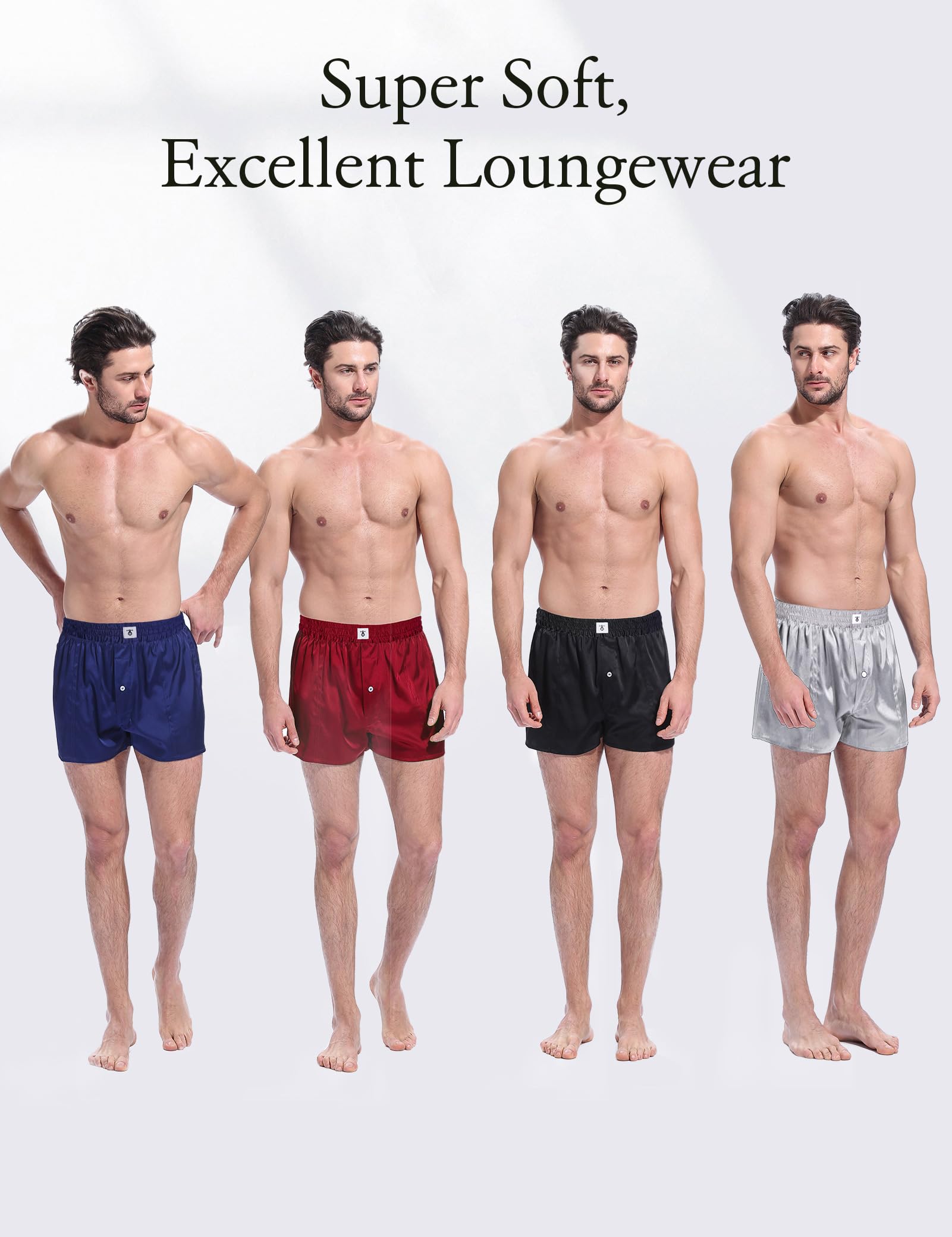 Premium 6A Grade Mulberry Silk Boxer Shorts for Men - Breathable & Luxurious Royal Silk Underwear Combo Pack - Ideal for Sleep, Lounge & Everyday Comfort