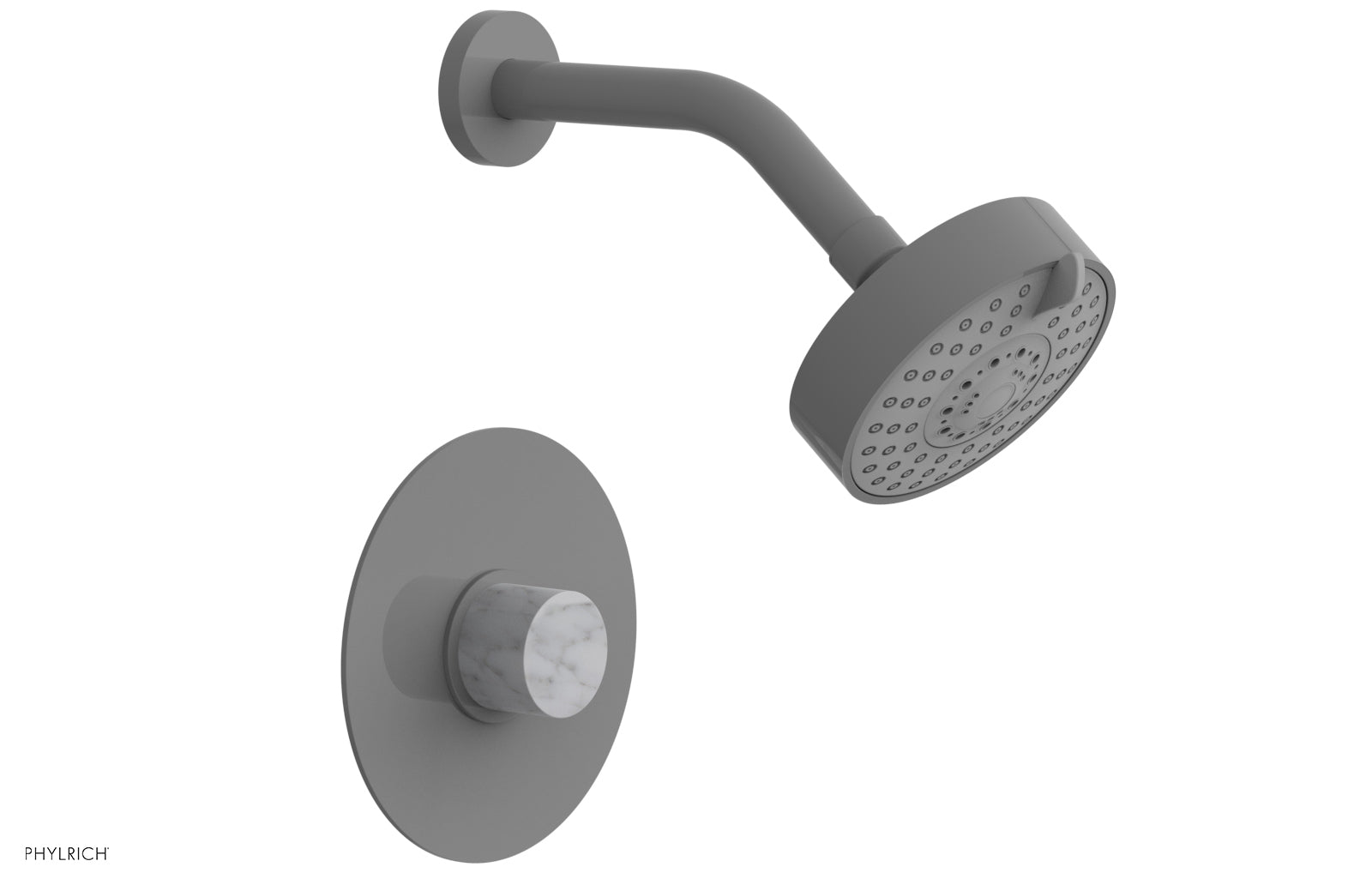 Premium White Marble Pressure Balance Shower Set - BASIC II Model 230-23 | Modern Bathroom Upgrade for Spa-Like Experience