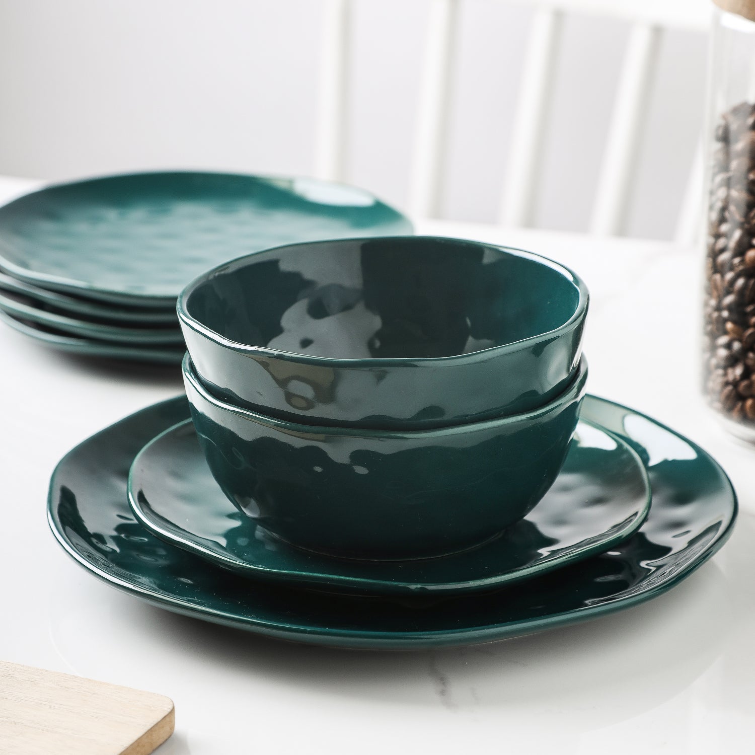 Ivy Porcelain Dinnerware Set - Elegant Green Tableware for Fine Dining & Special Occasions | Perfect for Weddings, Anniversaries & Dinner Parties
