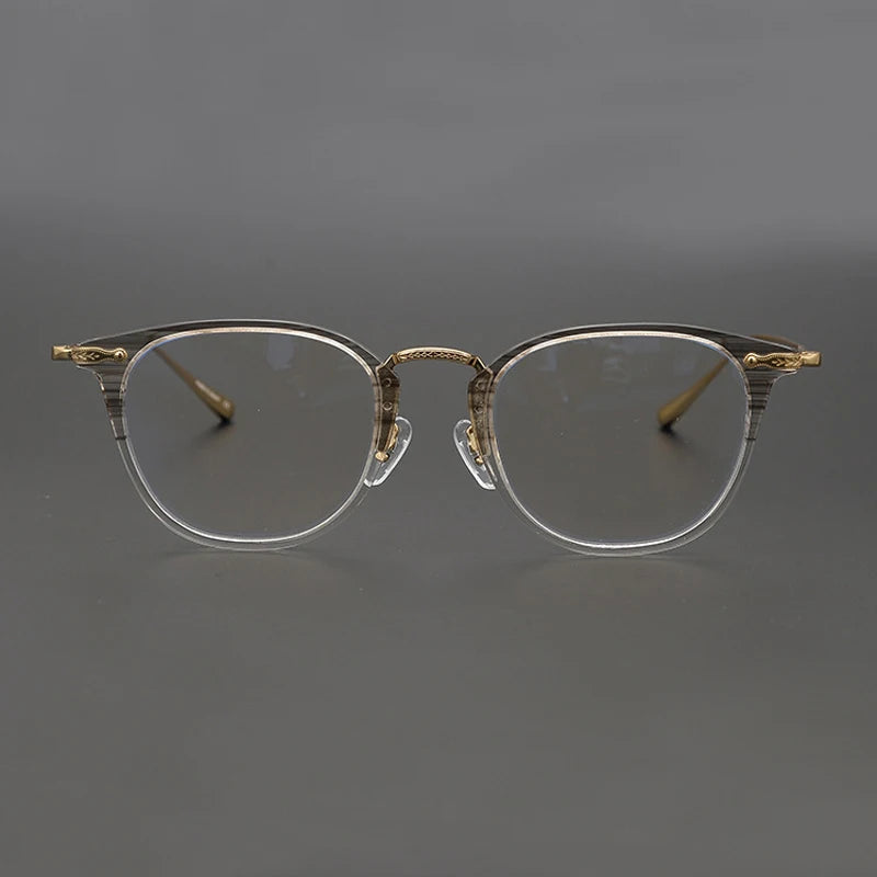 Stylish Black Unisex Full Rim Titanium Acetate Square Eyeglasses 5307 - Perfect for Work, Reading & Fashion