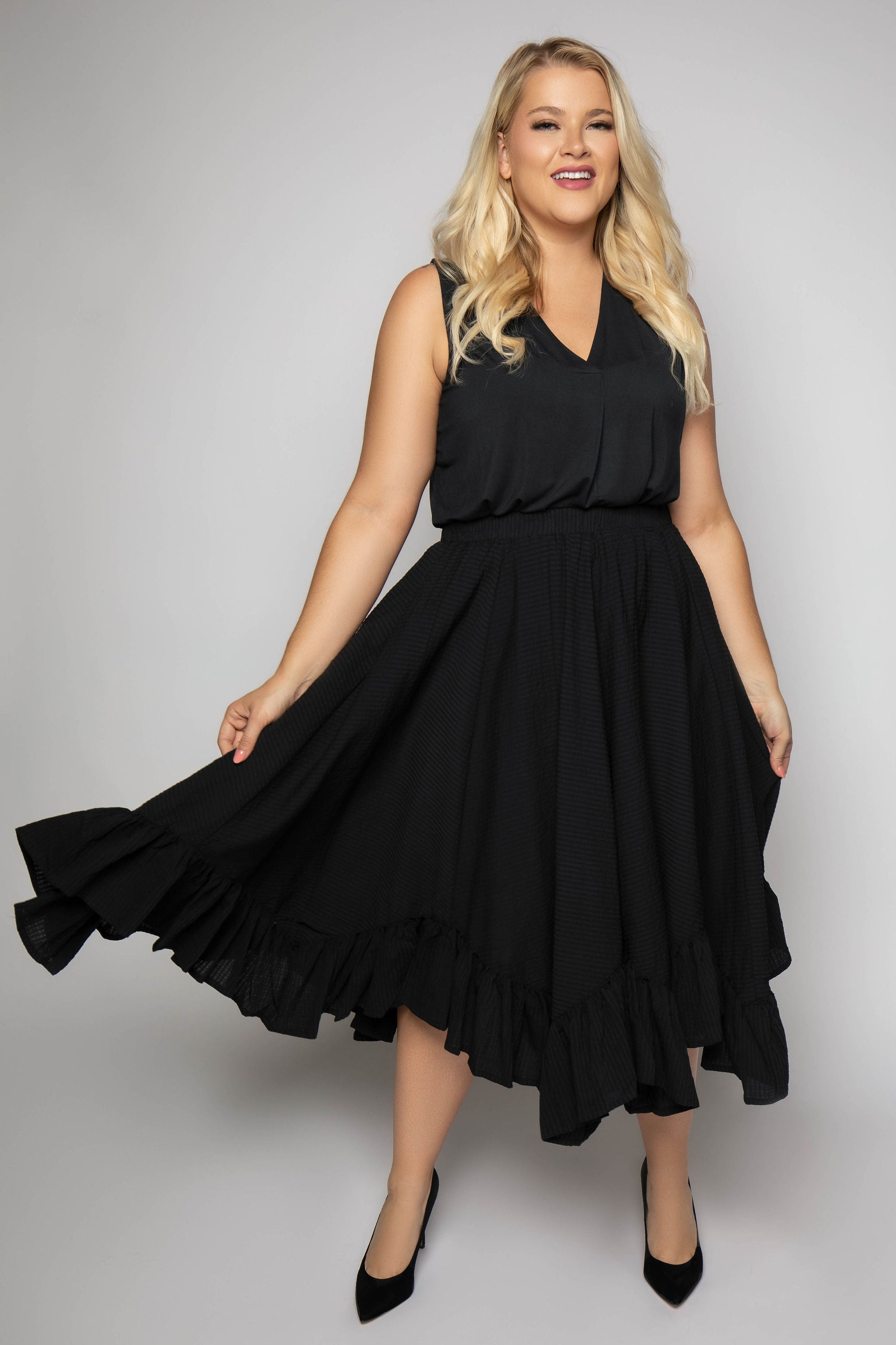 NAMI SEERSUCKER SKIRT - Women's Lightweight Wrinkle-Resistant Summer Skirt | Perfect for Beach, Vacation & Casual Outfits
