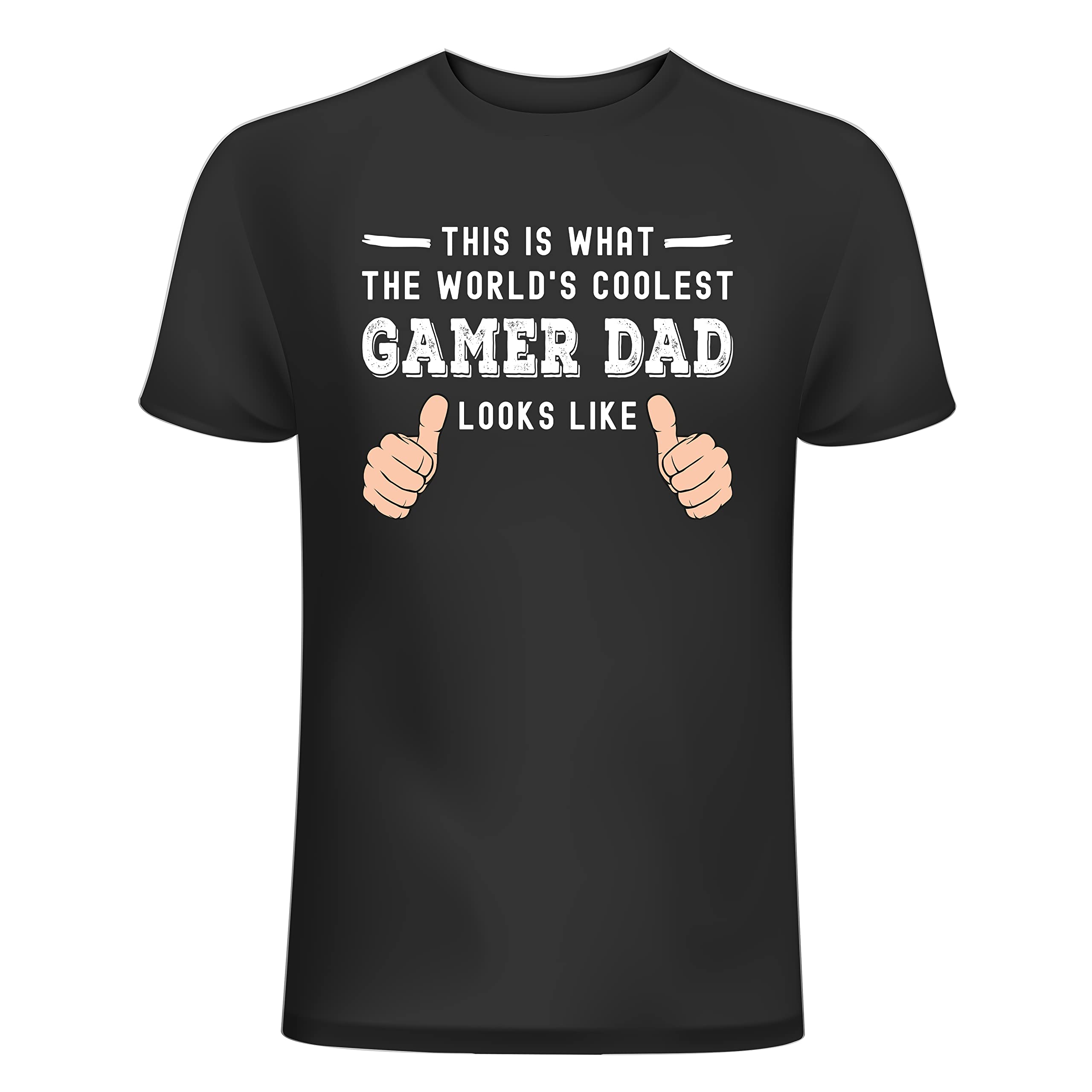 World's Coolest Gamer Dad T-Shirt - Funny Graphic Tees for Men - Comfortable Cotton Shirts for Gaming, Father's Day & Casual Wear