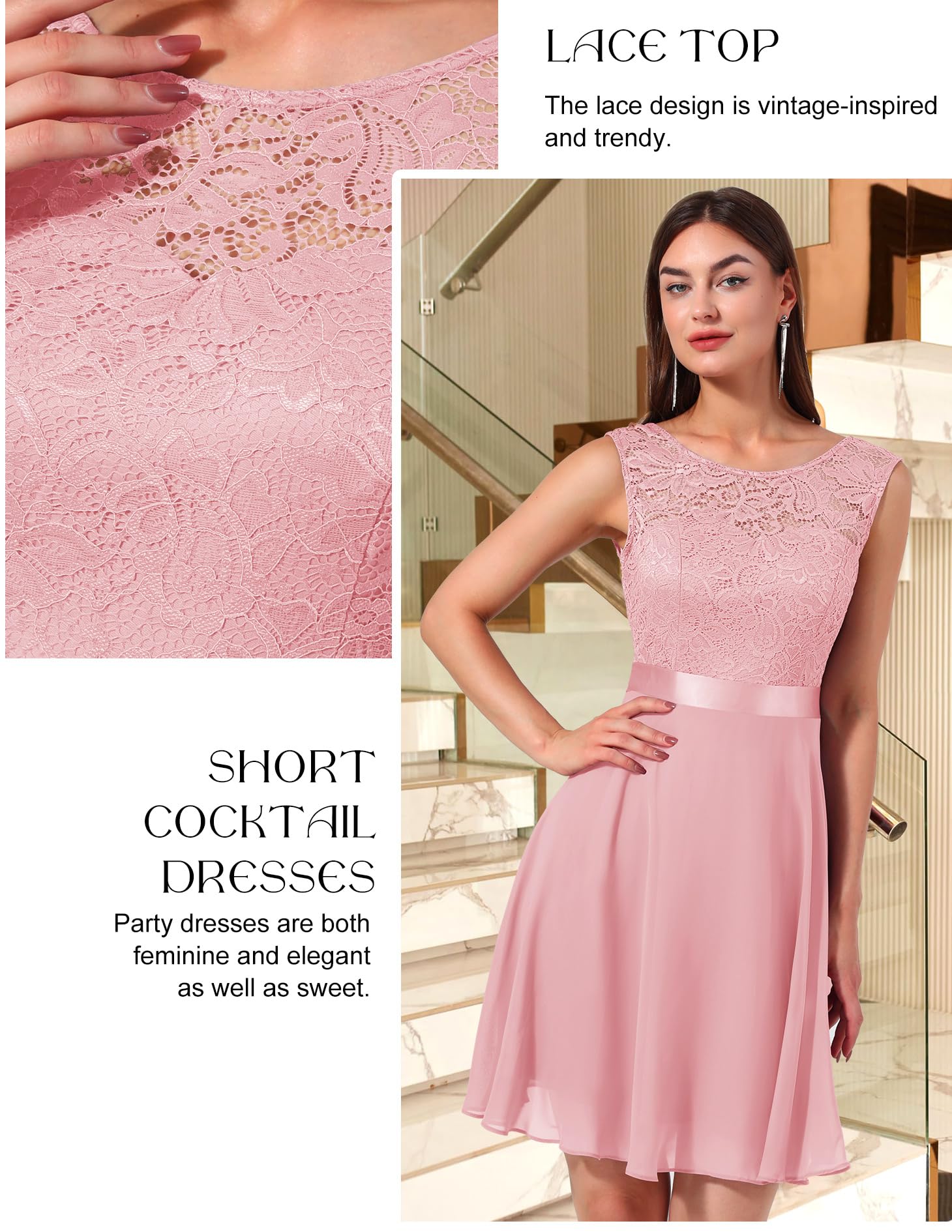 BeryLove Women's Short Prom Dress Lace Wedding Guest Cocktail Party Bridesmaid Formal Dress - Perfect for Homecoming, Evening Parties & Special Occasions