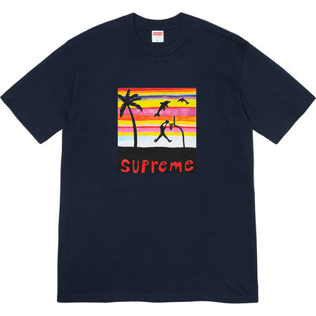 Supreme Dunk T-Shirt for Men - Navy Blue Cotton Streetwear Tee - Perfect for Casual Wear, Skateboarding, and Urban Fashion