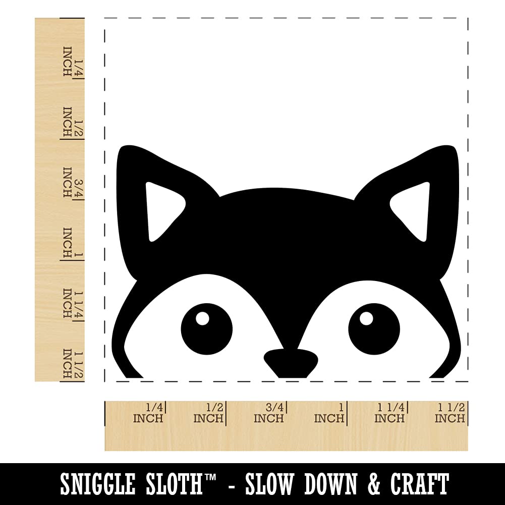 Peeking Fox Self-Inking Rubber Stamp - 1.5 Inch Large Stamp with Red Ink - Perfect for Scrapbooking, Card Making & Office Documents
