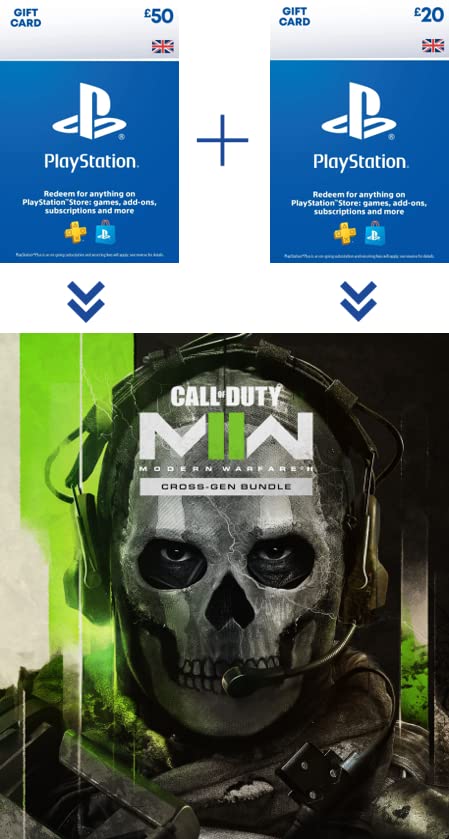 Buy PlayStation Store £70 Gift Card for Call of Duty: Modern Warfare II Cross-Gen Bundle | PS4/PS5 Digital Download Code UK Account | Perfect for Gaming Gifts & Online Multiplayer