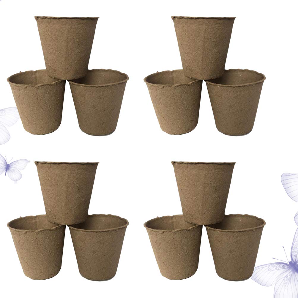 NUOBESTY 10-Pack Mini Seedling Starter Trays - Biodegradable Peat Pots for Indoor Plants, Organic Plant Nursery Pots, Small Seed Starter Cups - Perfect for Home Gardening, Herbs, Succulents & Microgreens