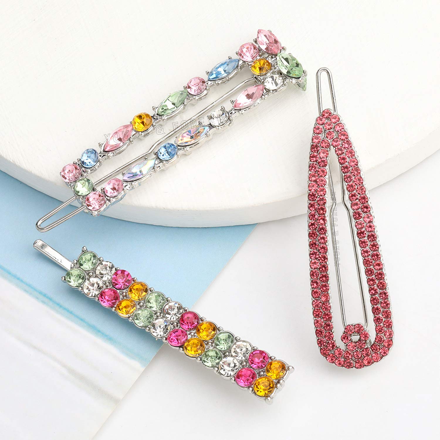 Quirky Owl Black Crystal Bobby Pins & Hair Clips Set of 4 - Perfect Friendship Day & Rakhi Gifts for Girlfriend, Boyfriend, Sisters | Elegant Hair Accessories for Parties, Weddings & Daily Wear
