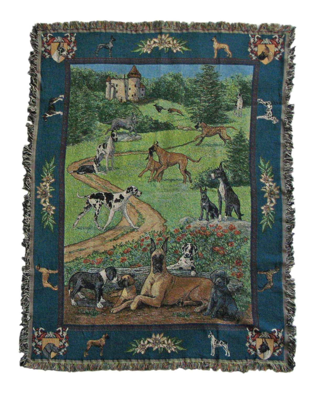 Premium Great Dane Blanket Throw - Soft & Cozy Dog Lovers Tapestry with Exclusive Great Dane Art - Perfect for Home Decor, Gifts & Cuddling with Your Pet