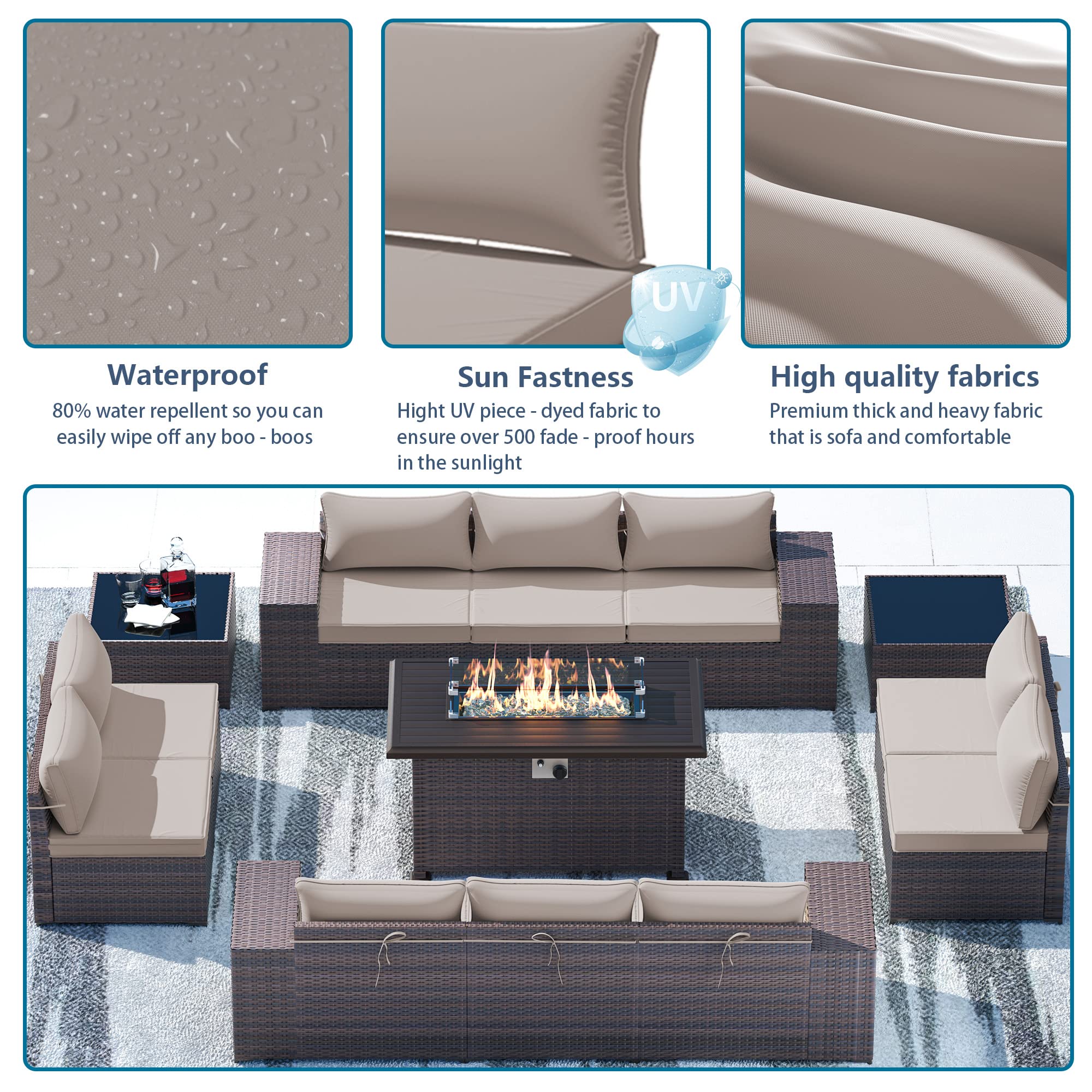 Waterproof Gotland Patio Cushion Covers - Outdoor Furniture Replacement Slipcovers with Zipper for Sofa, Couch & Chair Seats | Durable All-Weather Protection for Deck, Porch & Garden Use