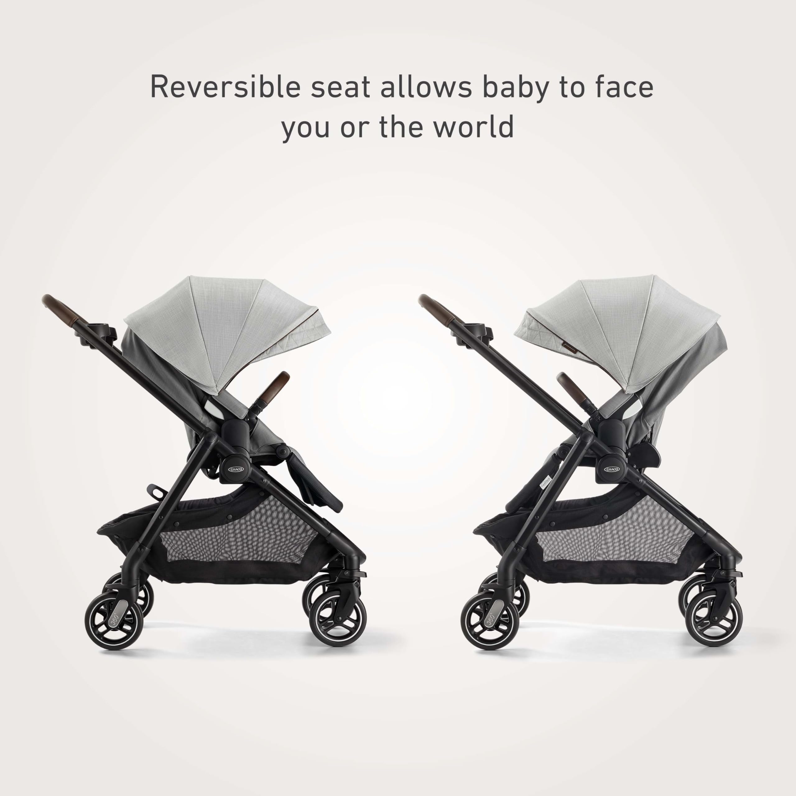 Graco Premier Modes Merge Stroller with EZ Spin Wheels - Lightweight Travel Stroller for Smooth Maneuvering | Perfect for Urban Parents & City Commutes (Midtown Design)